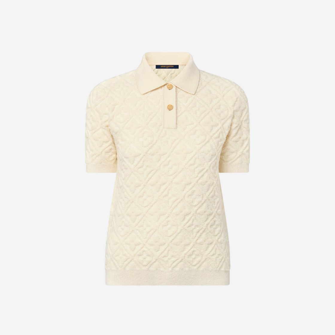 (W) Louis Vuitton Monogram Toweling Polo Top Milky White 상세 이미지 1