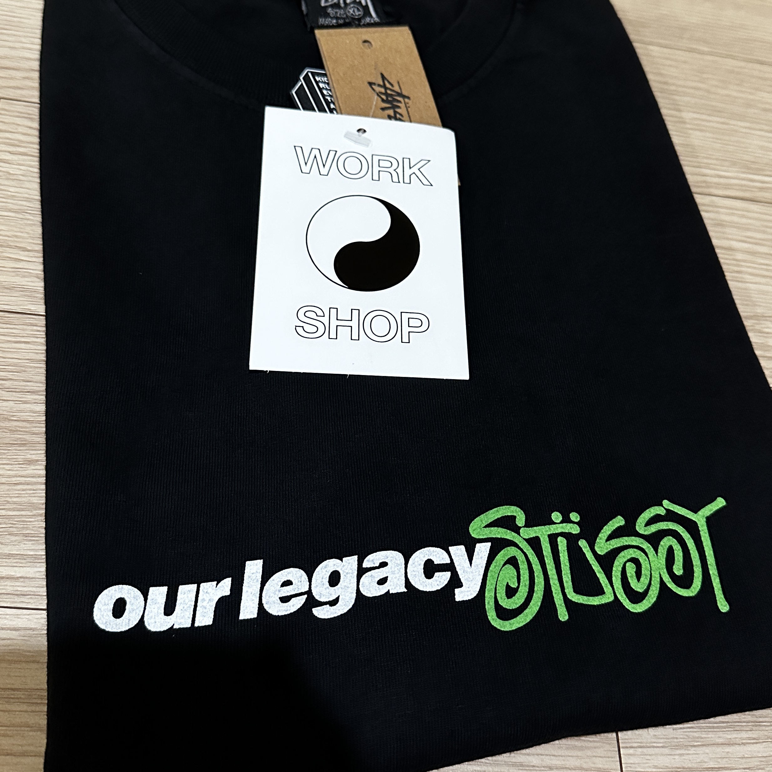 Stussy x Our Legacy Work Shop Sport Pigment Dyed T-Shirt Black 착용 스타일