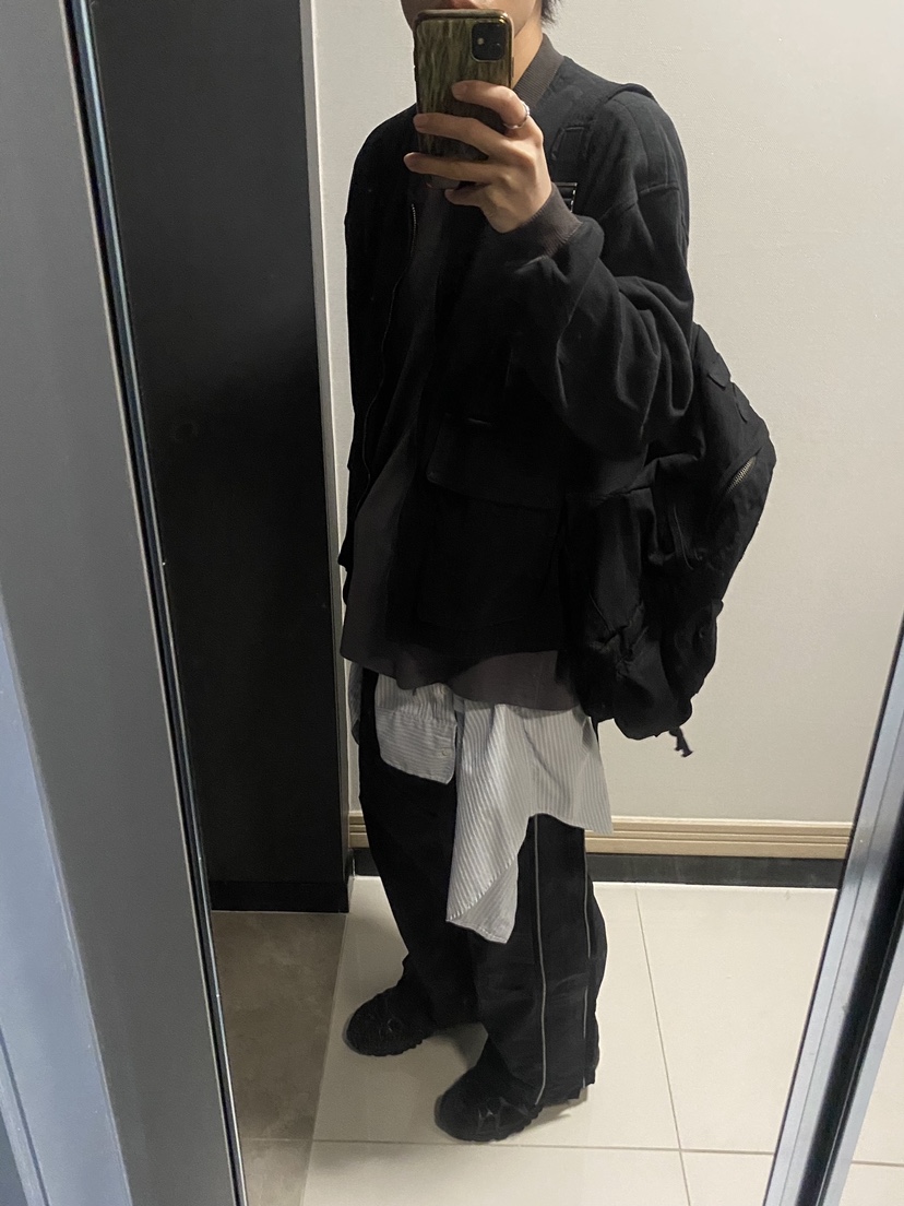 Polyteru Used Backpack 2PK Black, [프리오더] Polyteru Wallabee Shoes Woven Black 착용 스타일 - 1