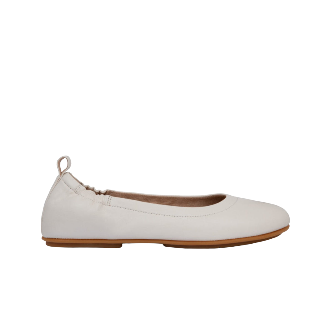 Q74-031 (W) FITFLOP Allegro Soft Leather Ballet Pumps Stone