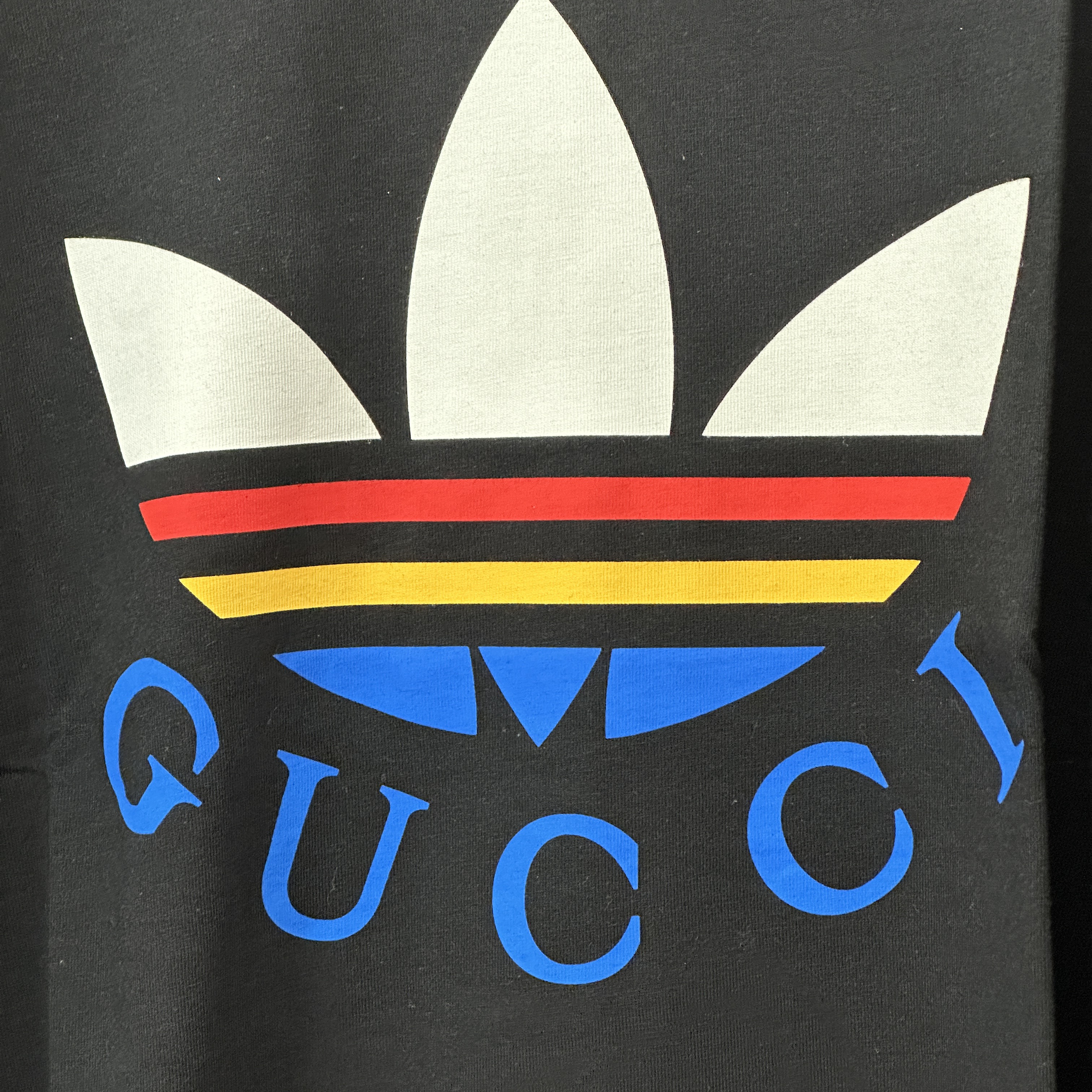 Gucci x Adidas Cotton T-Shirt Black 착용 스타일 - 2
