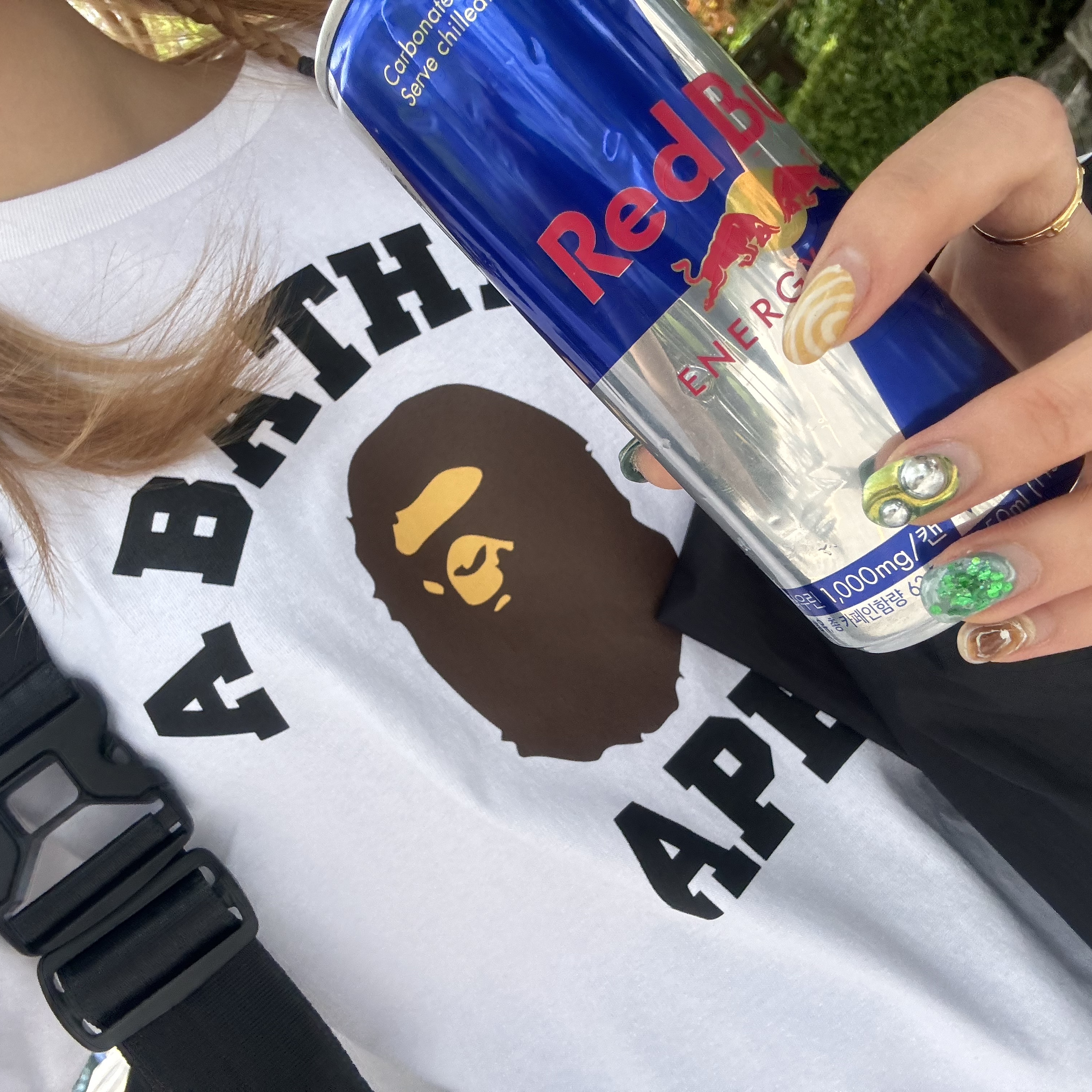 BAPE College T-Shirt White 착용 스타일