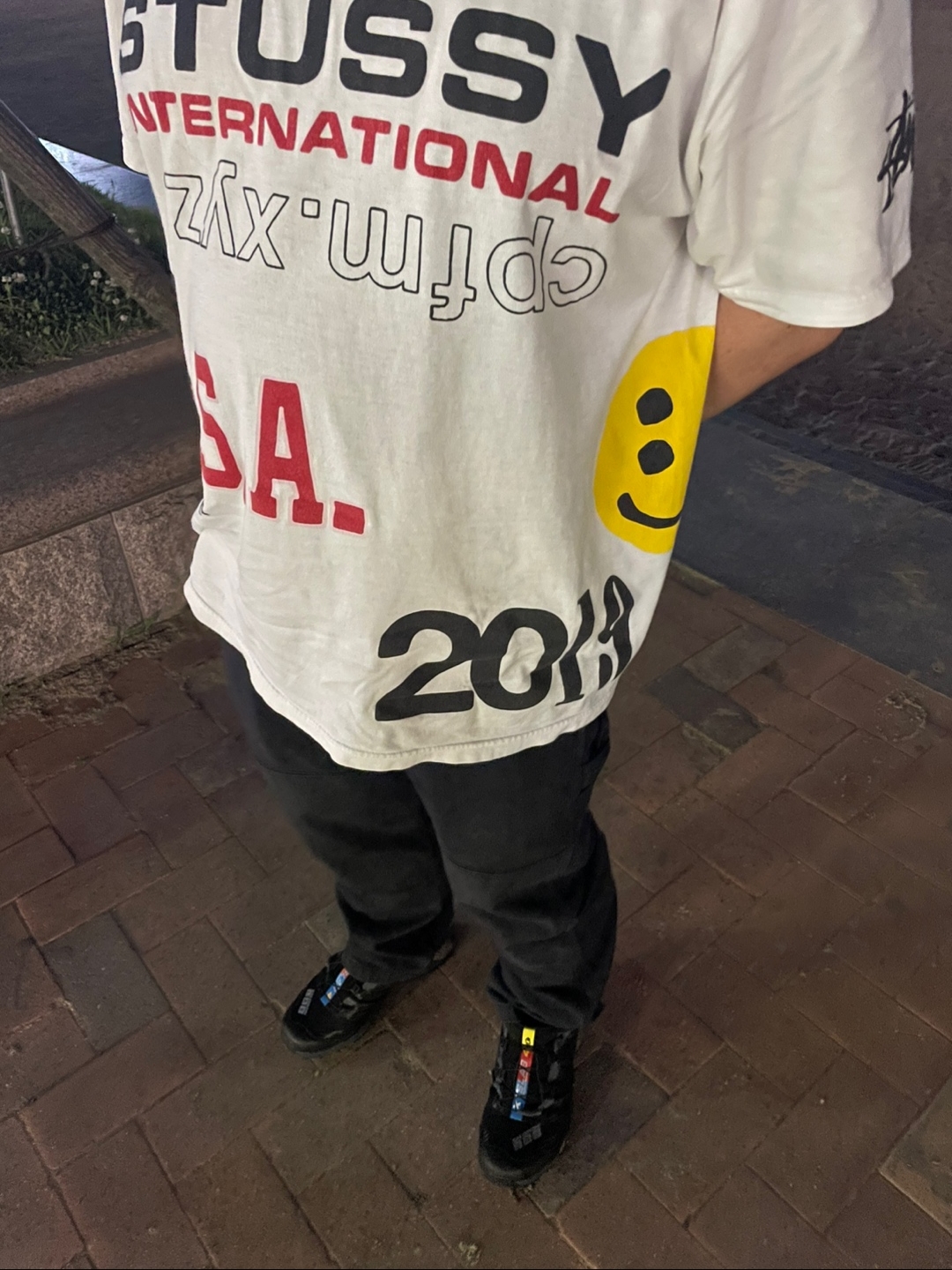 Stussy x Cactus Plant Flea Market USA 2019 T-Shirt White, Palace 3D P 6-Panel Black - 21SS 착용 스타일 - 2