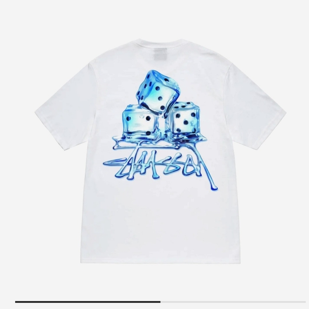 Stussy Melted T-Shirt White 착용 스타일 - 2