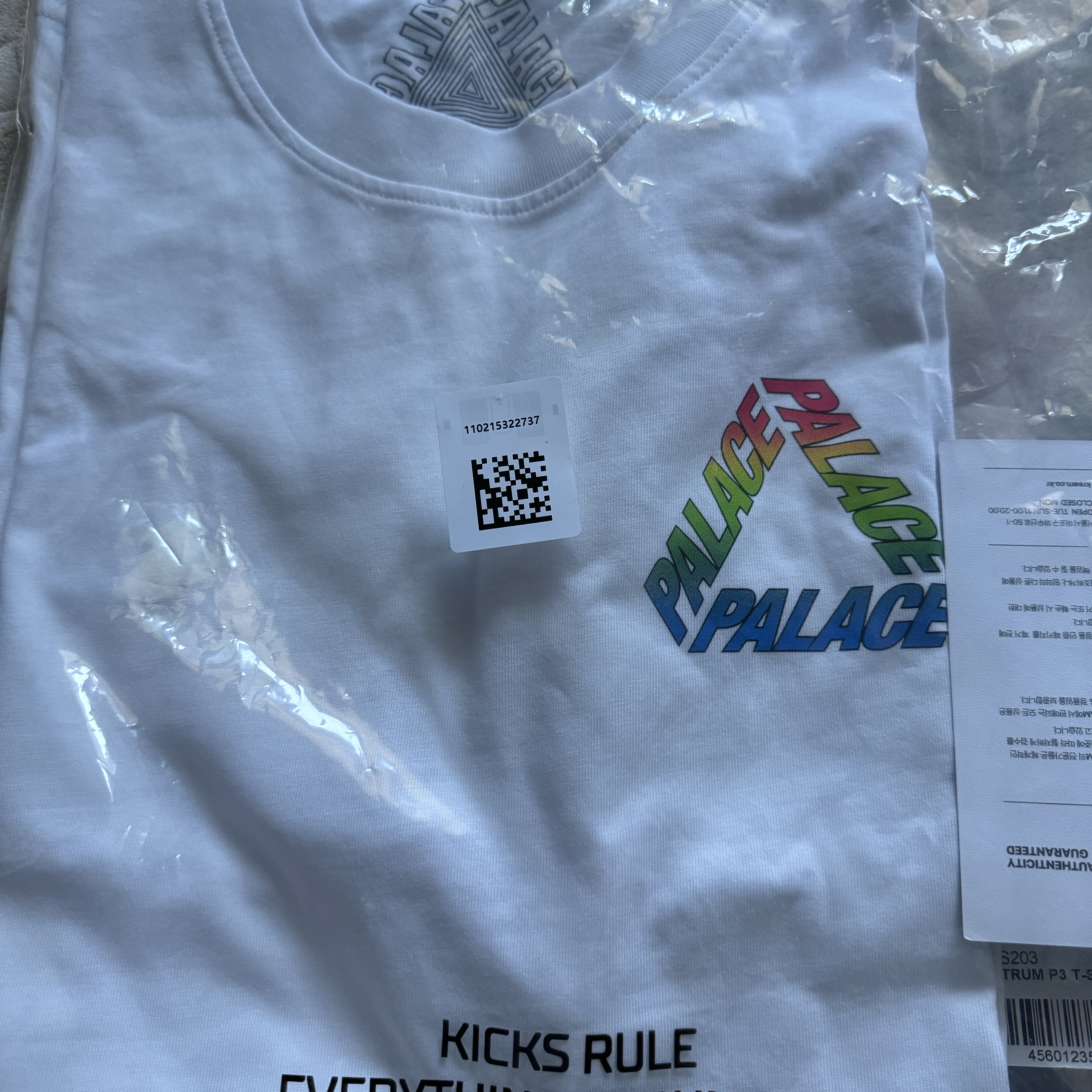 Palace Spectrum P3 T-Shirt White - 23SS 착용 스타일