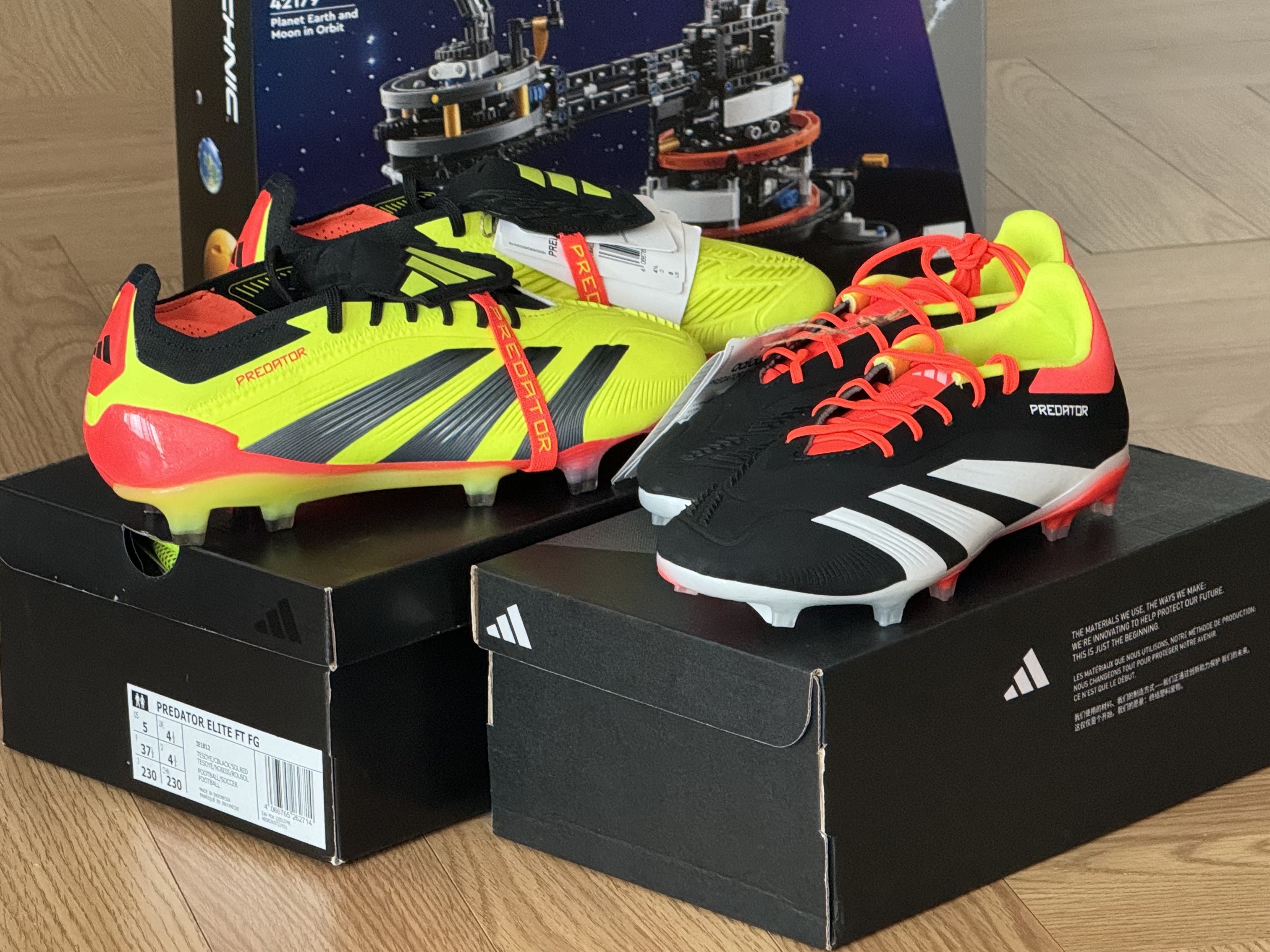 Adidas Predator Elite Foldover Tongue FG Team Solar Yellow Core Black, (J) Adidas Predator 24 Elite FG Core Black Cloud White Solar Red 착용 스타일 - 1