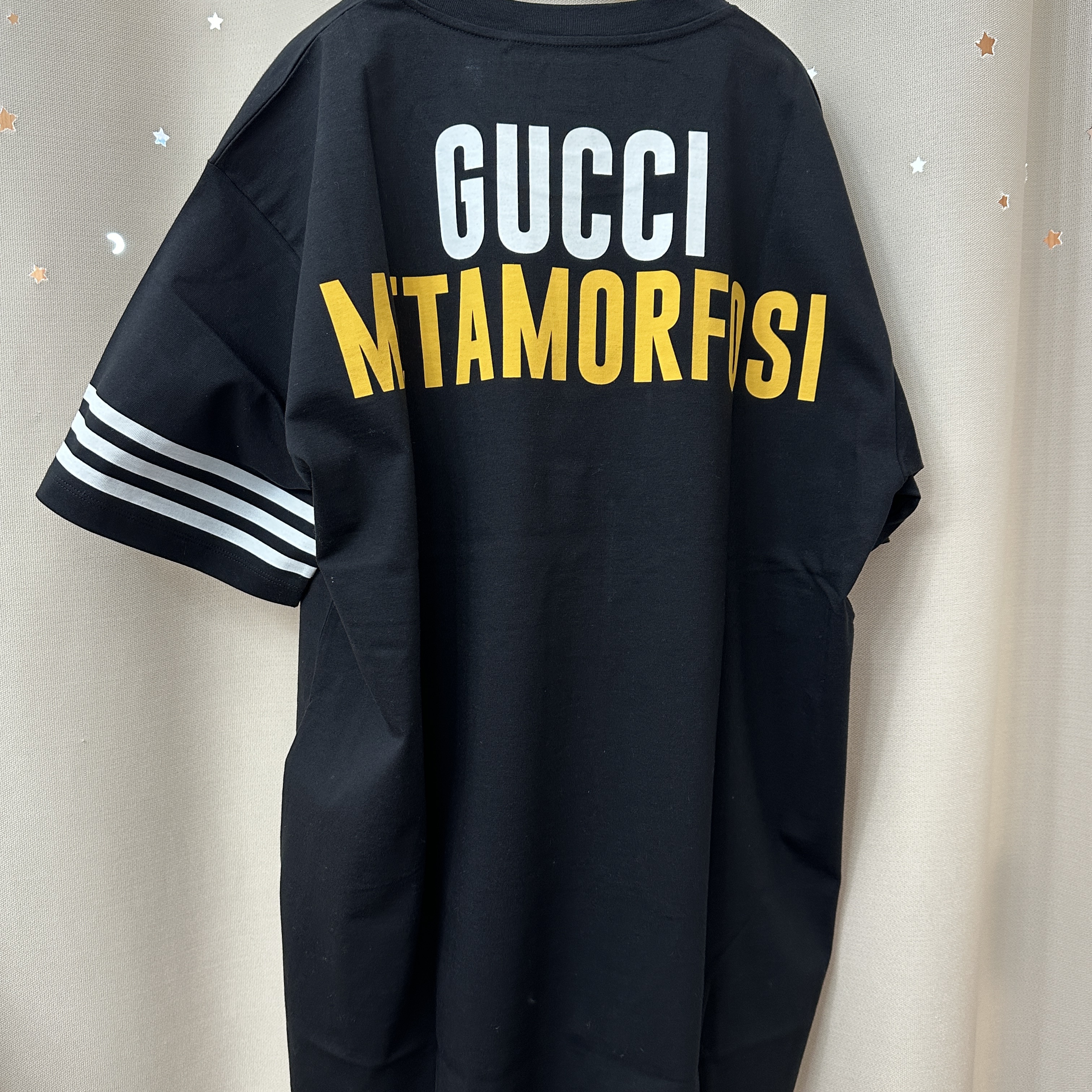 Gucci x Adidas Cotton T-Shirt Black 착용 스타일 - 4