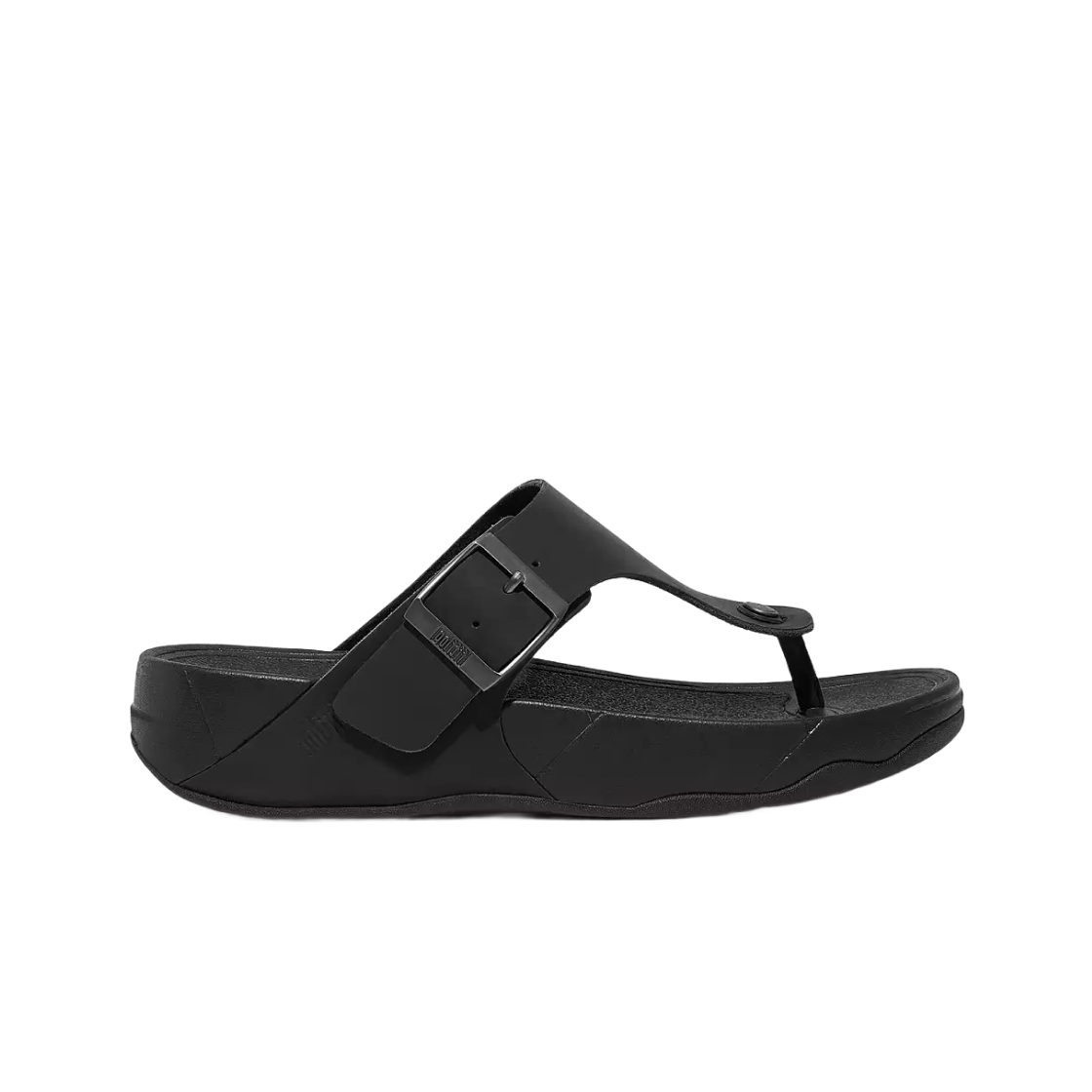 핏플랍 트랙 II 버클 누벅 토 포스트 블랙(FITFLOP Trakk II Buckle Nubuck Toe Posts Black)