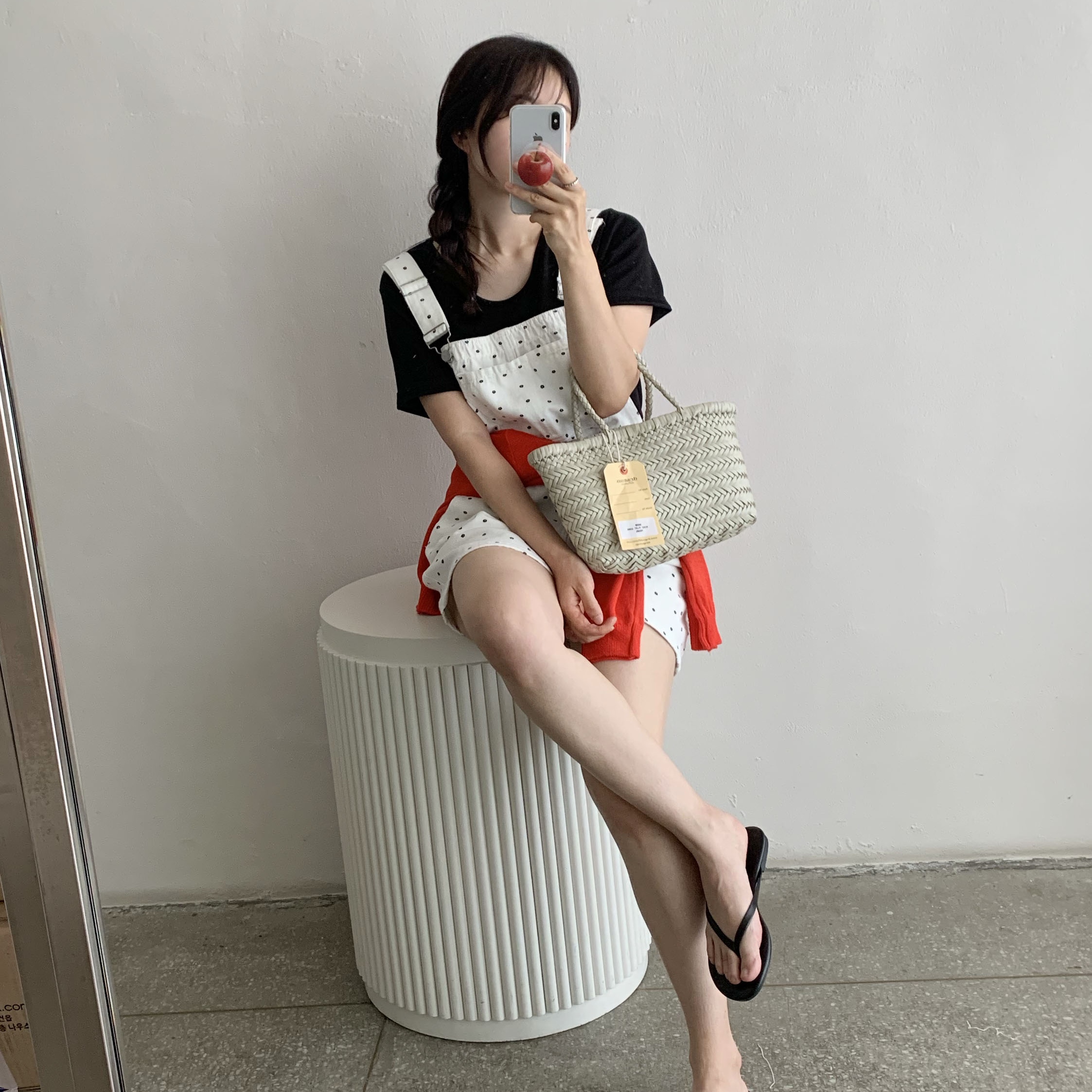 Dragon Diffusion Mini Flat Gora Pearl 착용 스타일 - 3