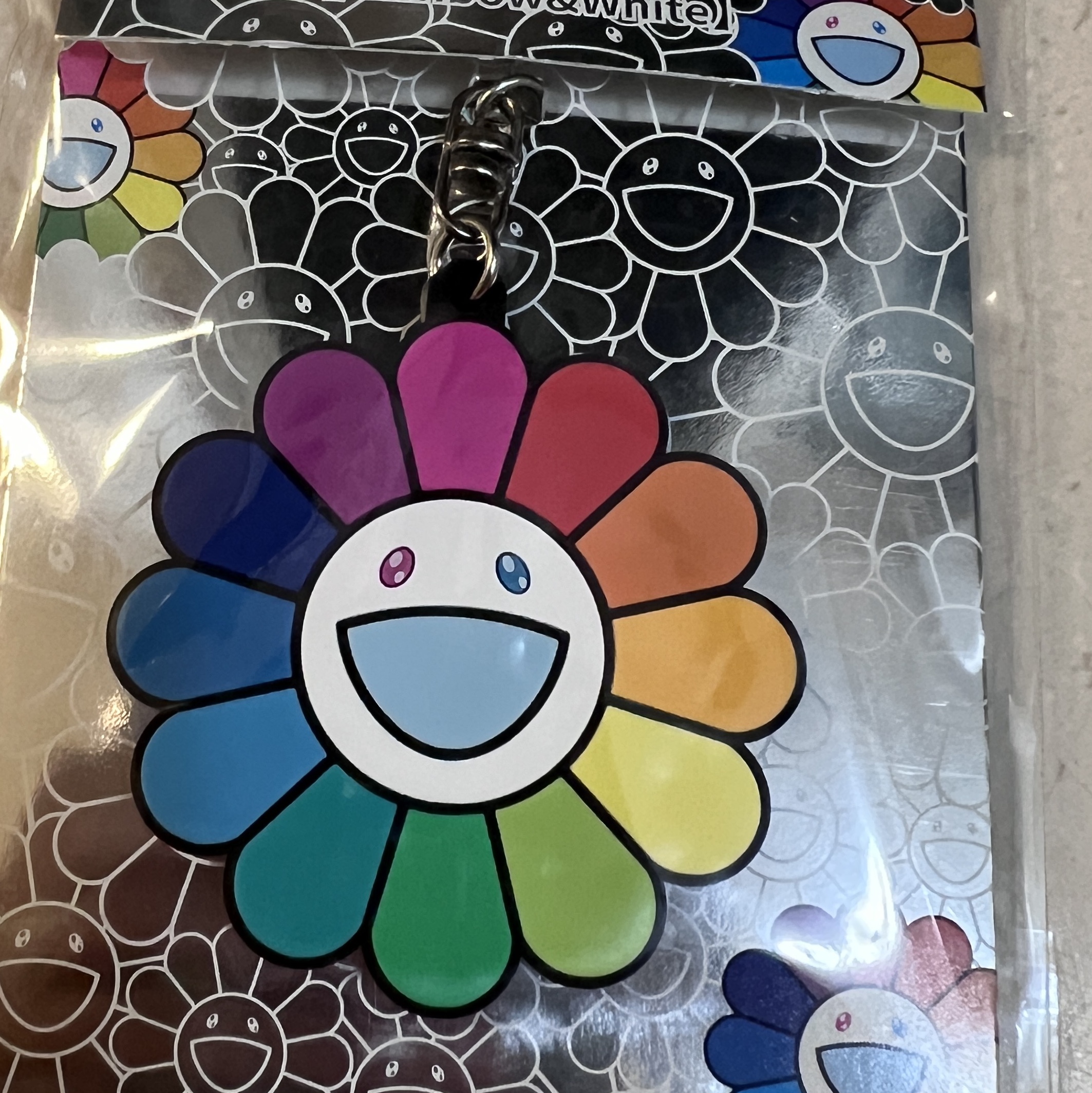 Kaikai Kiki Flower Rubber Keyring Rainbow White, Polyteru Human Index Human Regular 1/2 T-Shirt Dyed Gray 착용 스타일 - 1