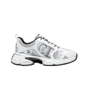 (W) Dior Chrono Sneakers Mesh Laminated Leather White Black
