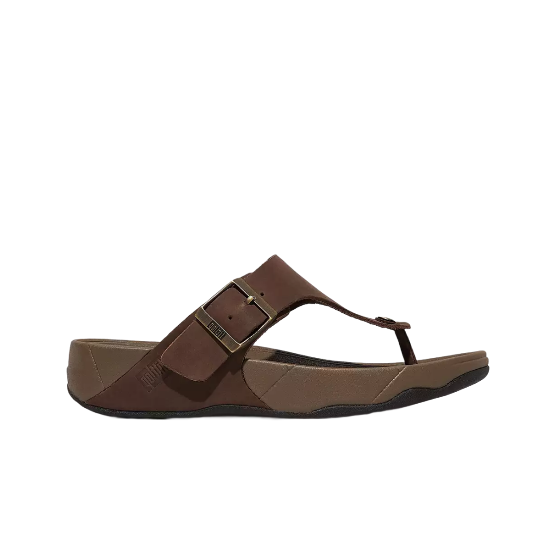 GD1-167 FITFLOP Trakk II Buckle Nubuck Toe Posts Brown Mix