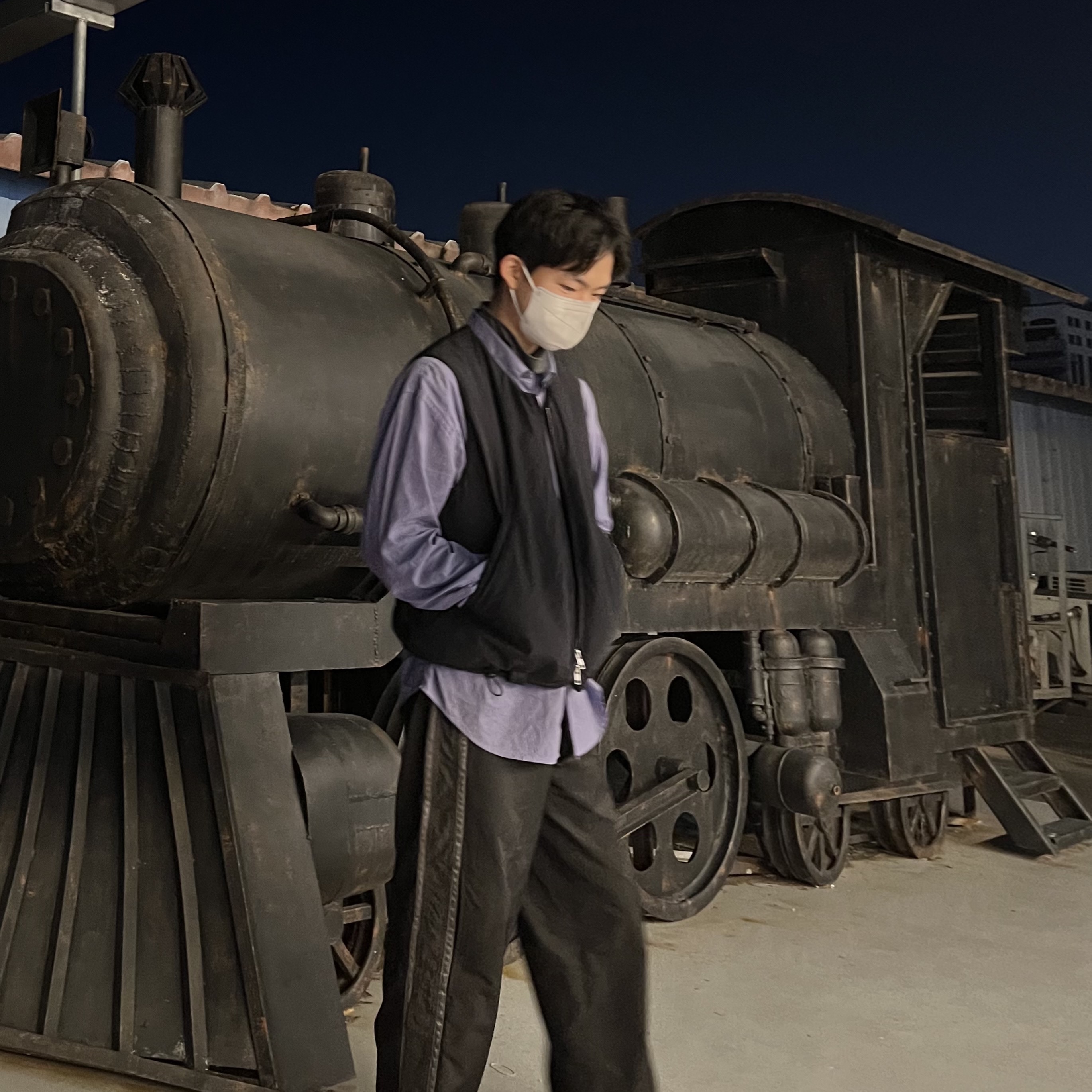 Polyteru Turtle Neck Sleeve Charcoal, Polyteru Human Index Human Raglan 1/2 Mock T-Shirt Brown/Black 착용 스타일 - 1