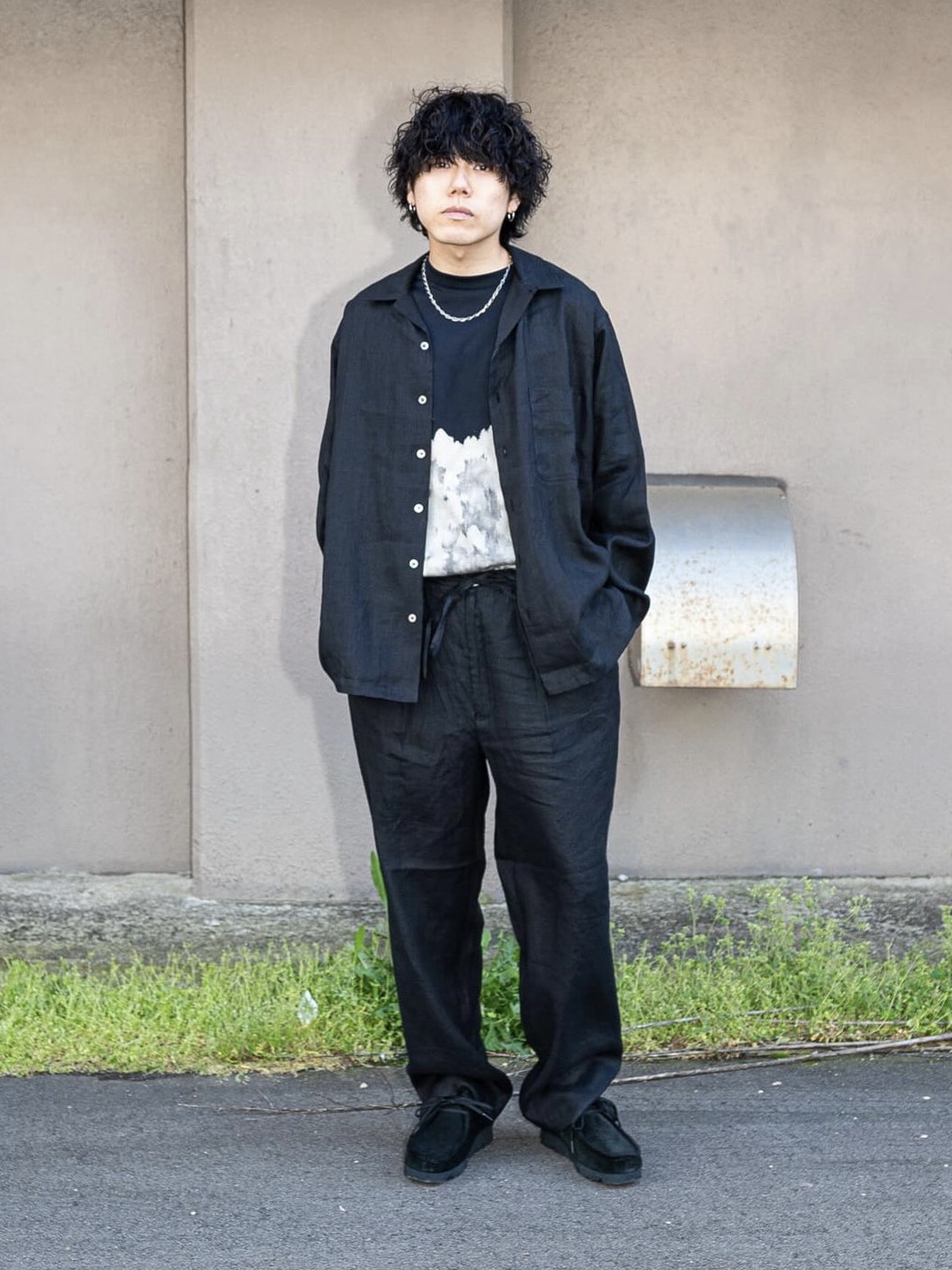 Markaware Comfort Fit Tee Cloudy Bleaching 착용 스타일 - 2
