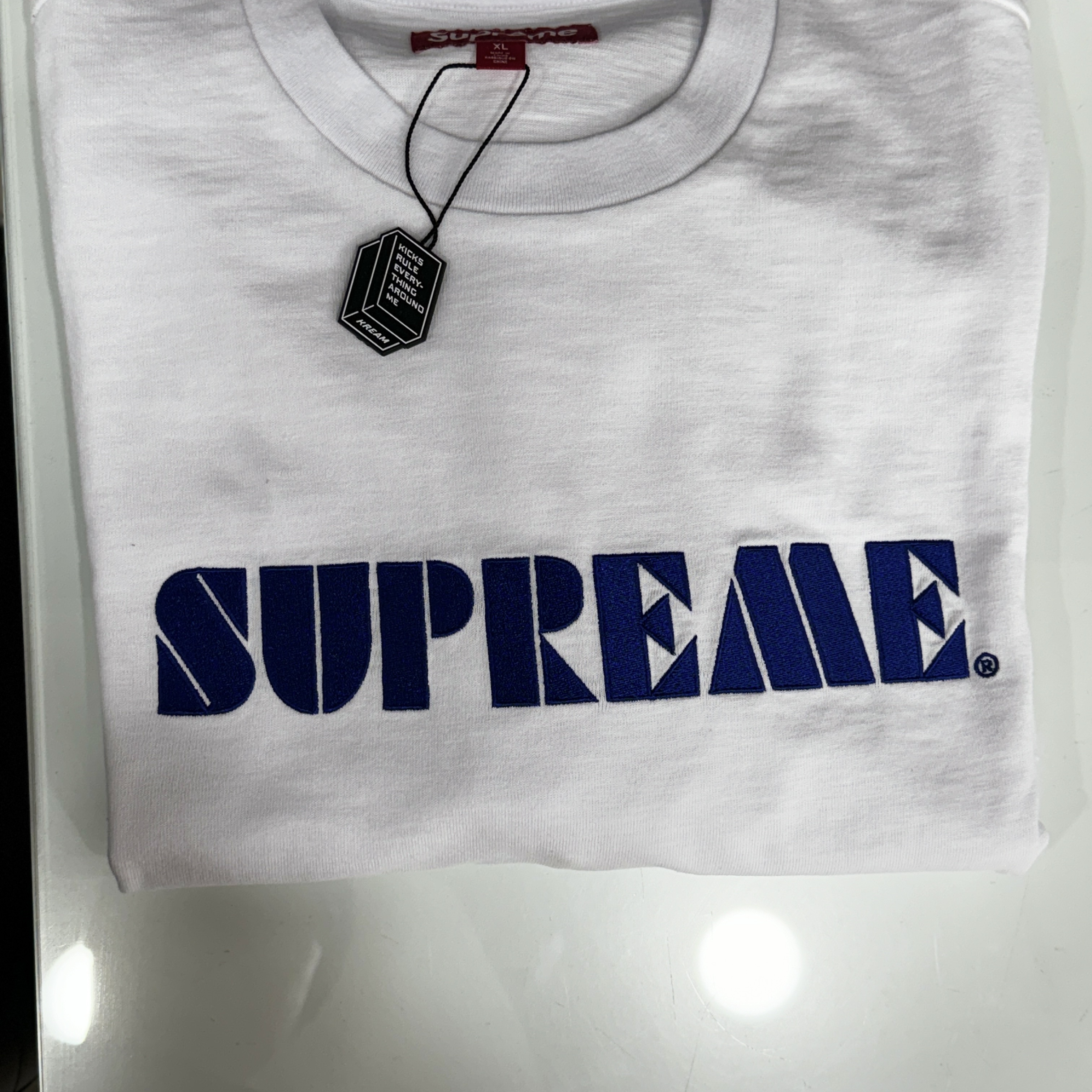 Supreme Stencil Embroidered S/S Top White - 24SS 착용 스타일 - 2