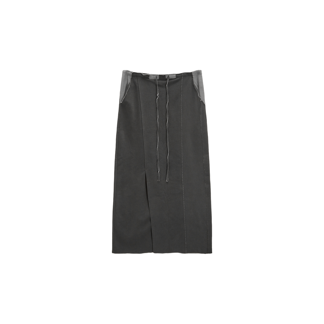 (W) Matin Kim Slit Point Maxi Sweatskirt Charcoal 상세 이미지 1