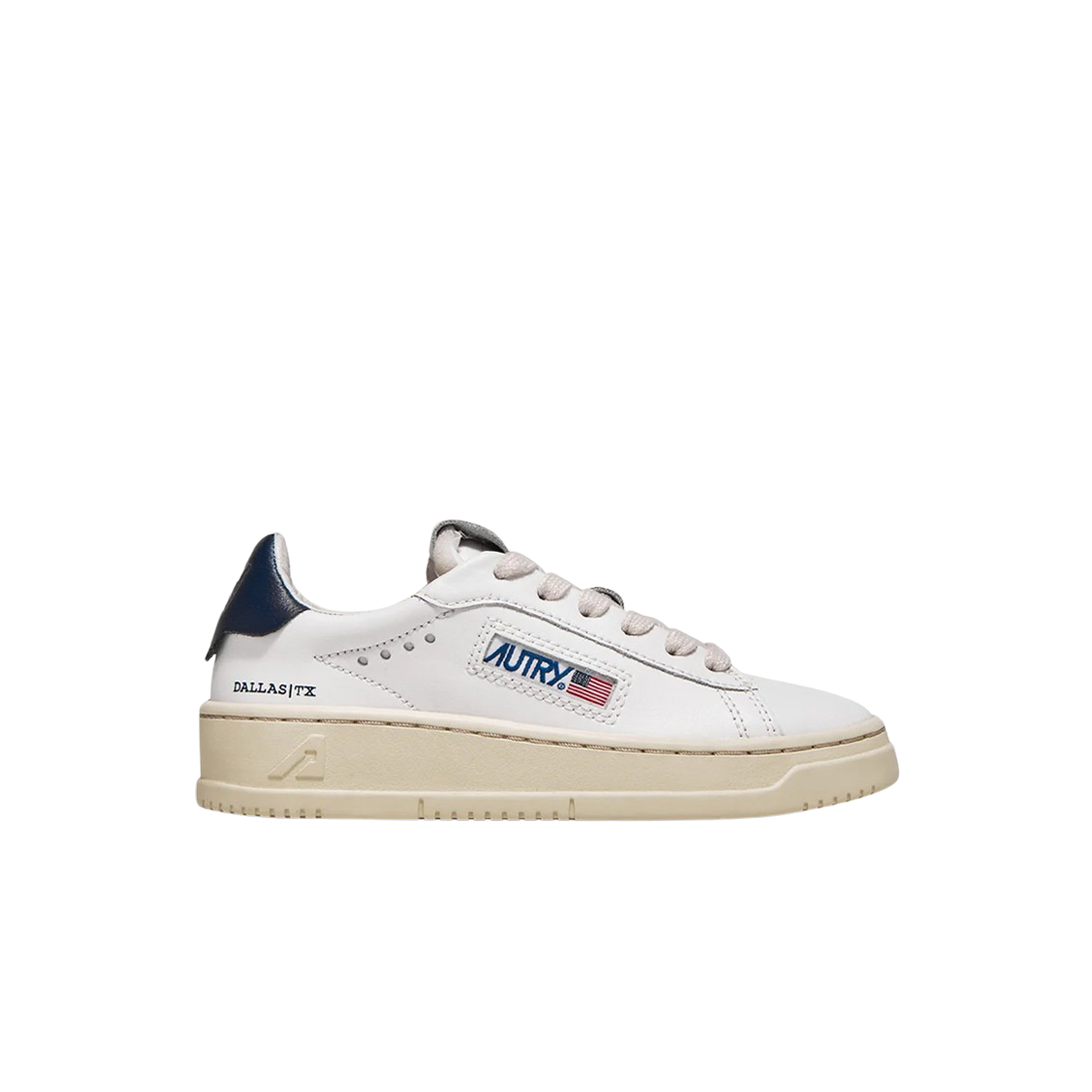 (키즈) 오트리 달라스 로우 레더 스니커즈 화이트 블루((Kids) Autry Dallas Low Leather Sneakers White Blue) - 1
