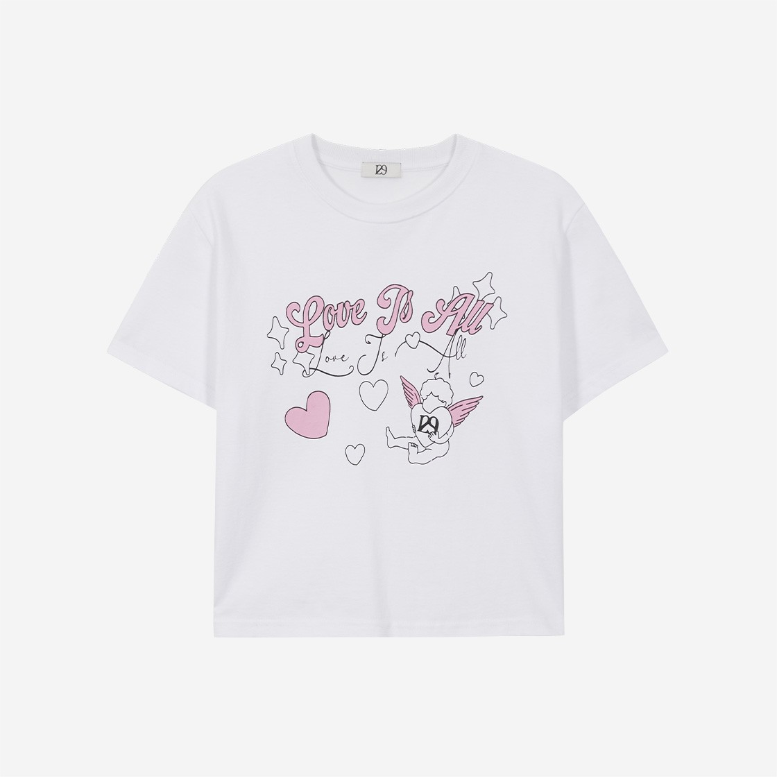 Illigo Basic Logo Slim T-Shirt 129 Cupid Loose Cropped T-Shirt Pink 상세 이미지 1