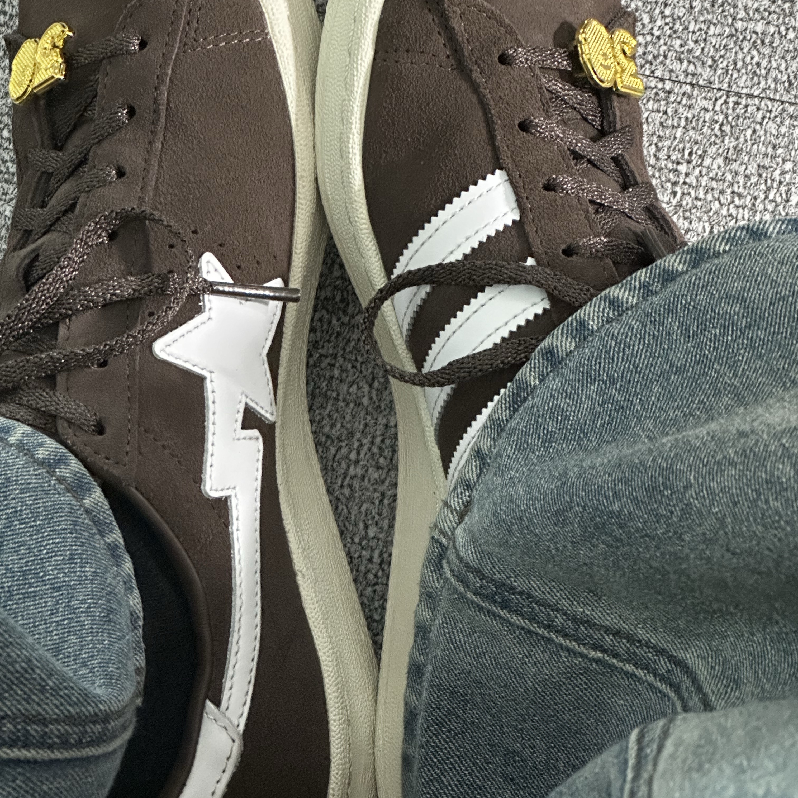 Adidas x BAPE Campus 80s Brown 착용 스타일