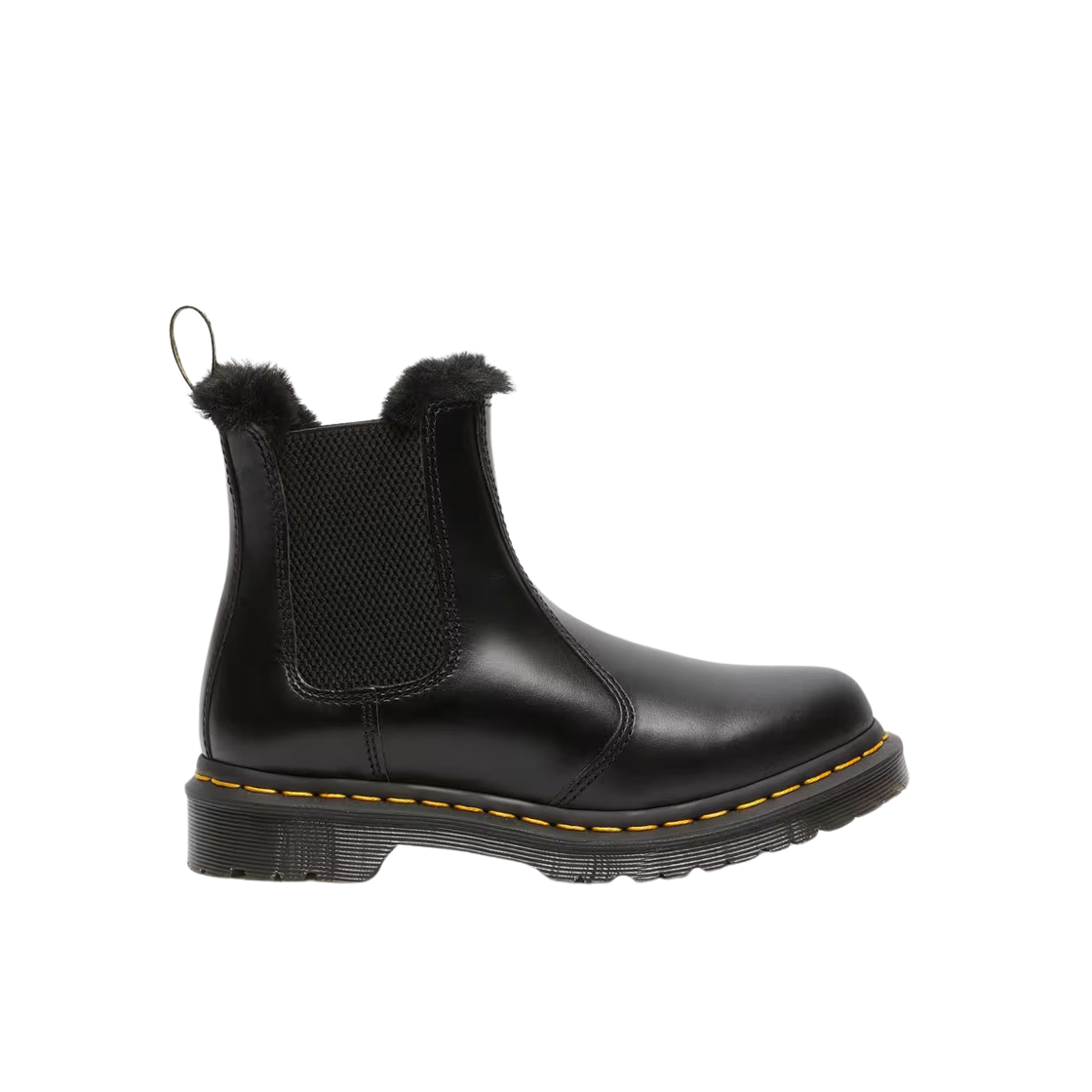 (W) 닥터마틴 2976 레오노어 아틀라스 포우 퍼 라인드 첼시 부츠 다크 그레이((W) Dr. Martens 2976 Leonore Atlas Faux Fur Lined Chelsea Boots Dark Grey)