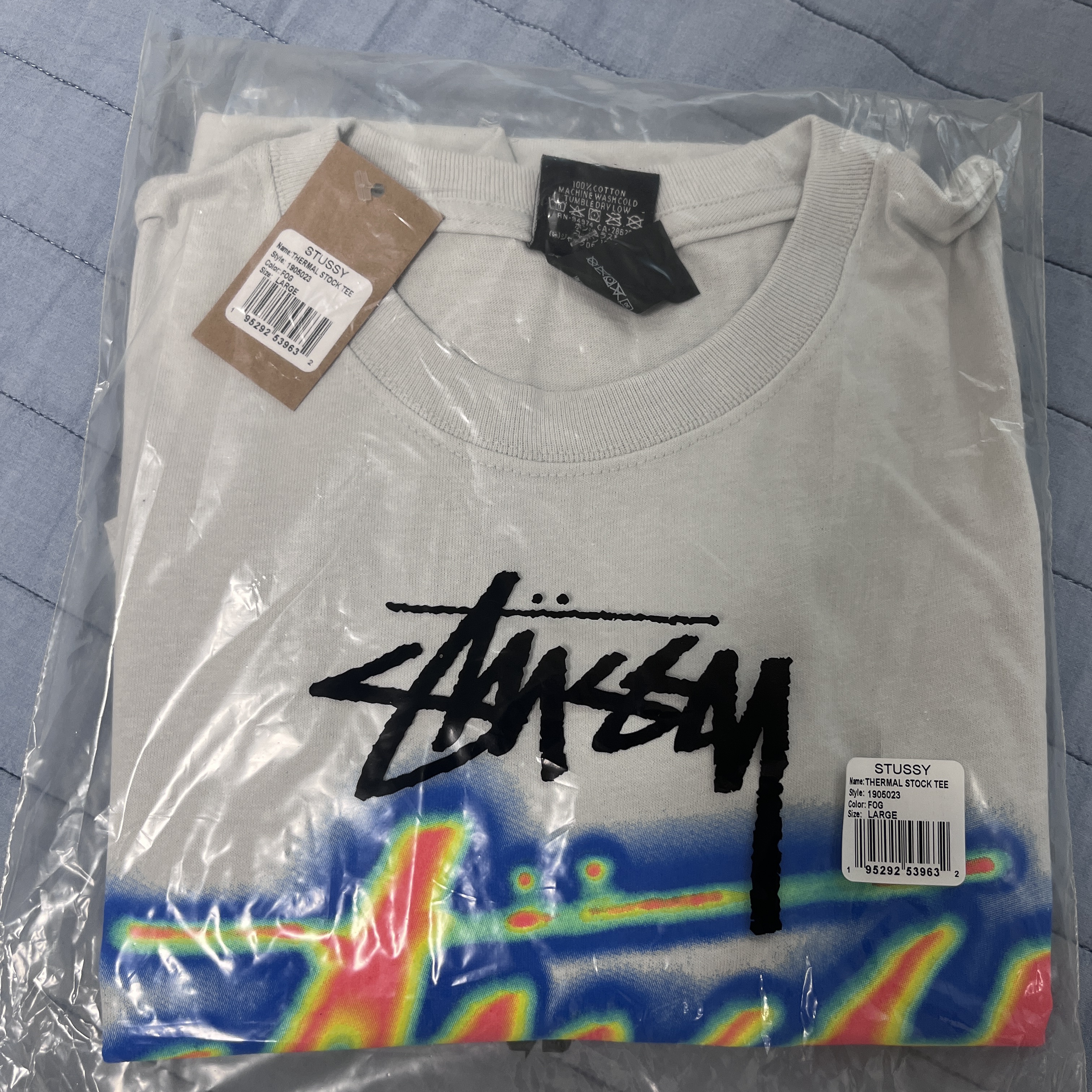 Stussy Thermal Stock T-Shirt Fog 착용 스타일 - 1
