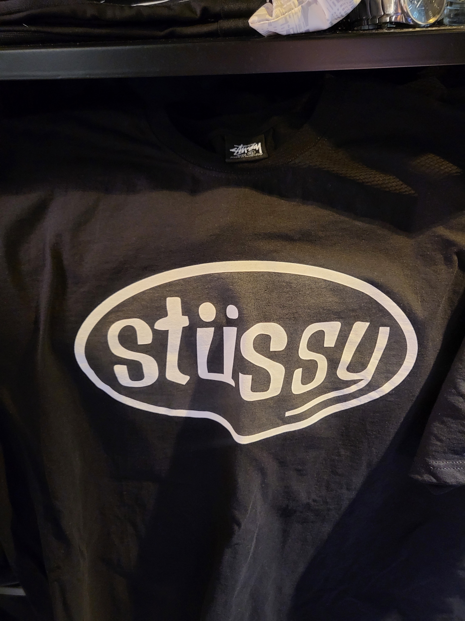 Stussy Pitstop T-Shirt Black 착용 스타일