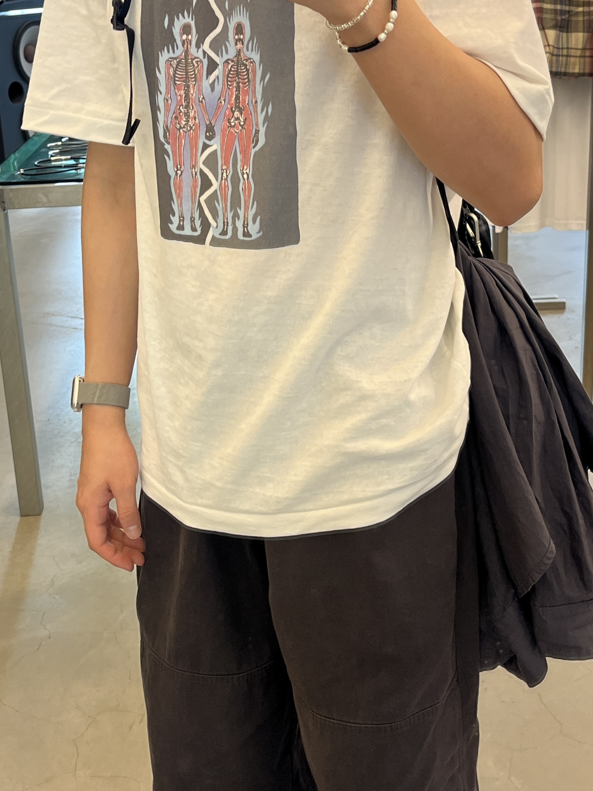 Polyteru Human Index Index Sweatpants Gray, Polyteru Human Index Human Regular 1/2 T-Shirt Dyed Blue 착용 스타일 - 1