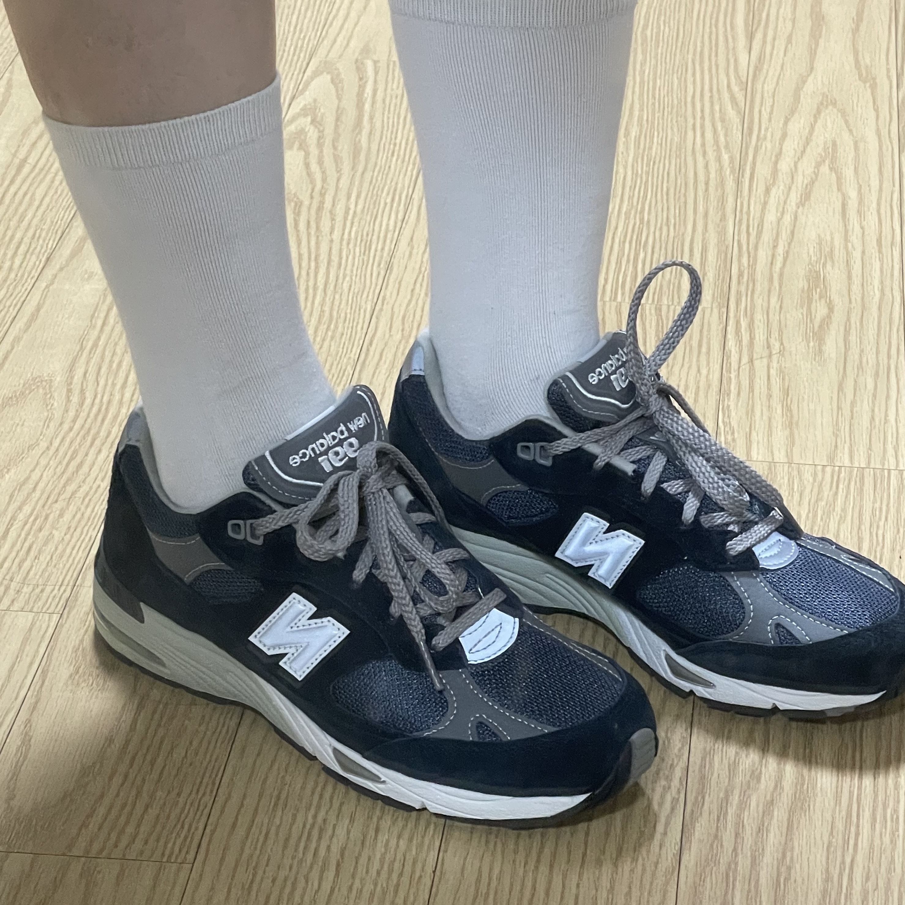New Balance 991 Made in UK Navy, (W) New Balance 991 Made in UK Navy 착용 스타일 - 1