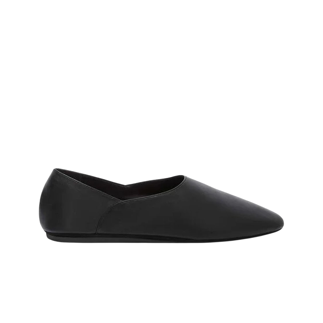 (W) 질 샌더 레더 플랫 슬리퍼 블랙((W) Jil Sander Leather Flat Slippers Black)