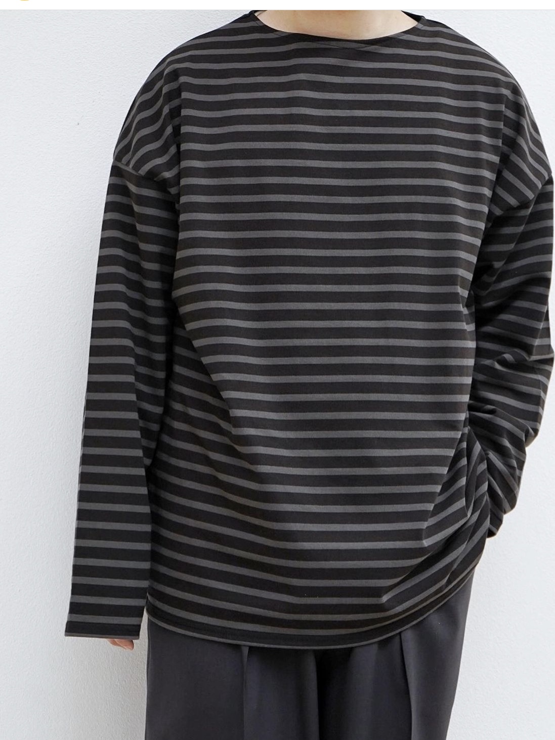 Marka Basque Shirt Brown Charcoal 착용 스타일 - 1