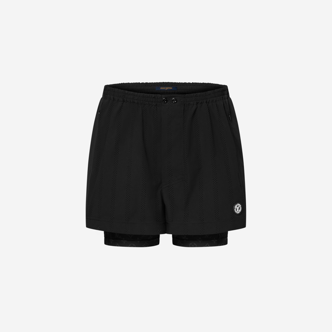 (W) Louis Vuitton Layered Jogging Shorts Black 상세 이미지 1