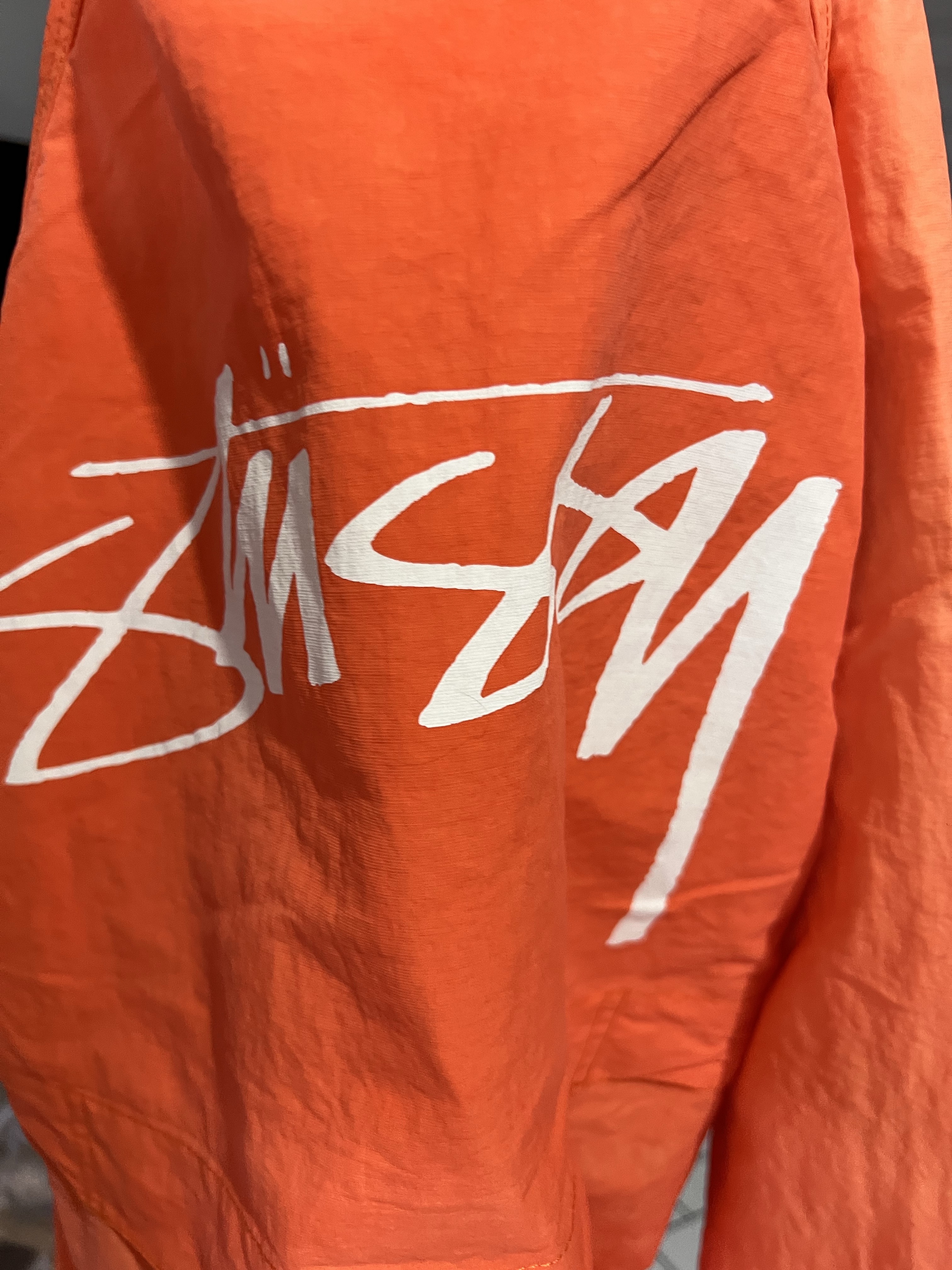 Stussy Beach Shell Wrinkled Nylon Jacket Royal 착용 스타일 - 2