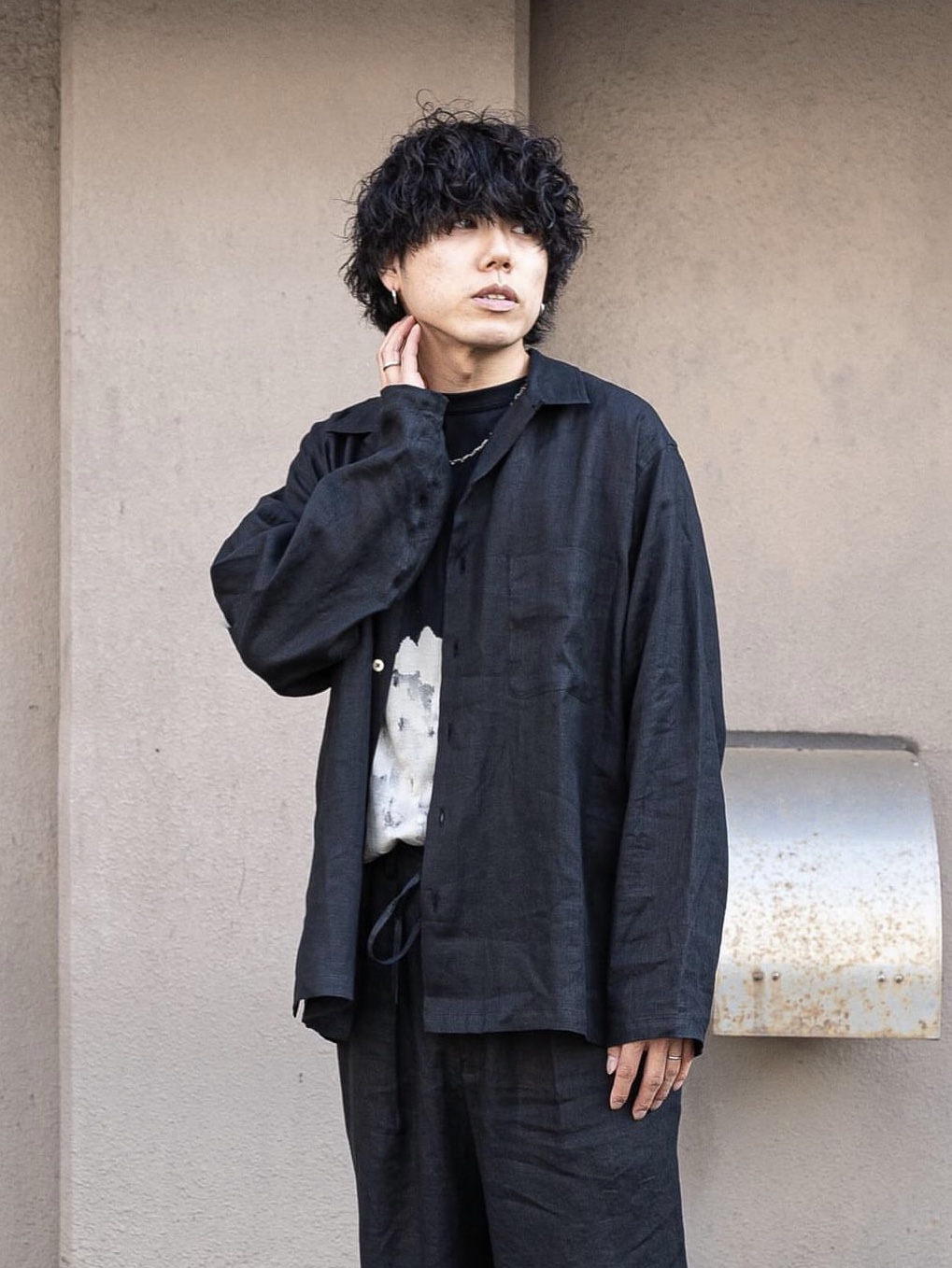 Markaware Comfort Fit Tee Cloudy Bleaching 착용 스타일 - 1