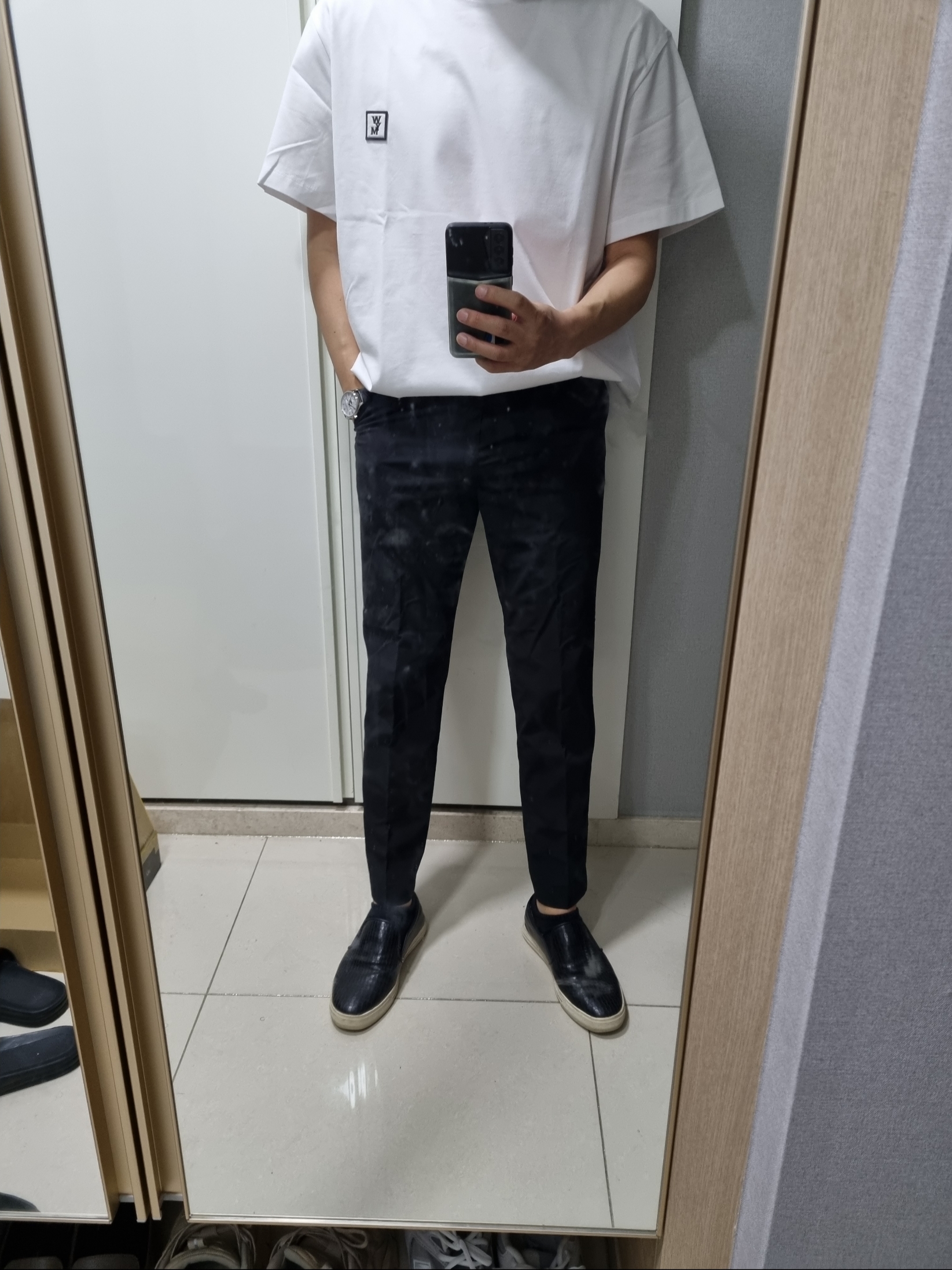 Wooyoungmi Cotton Back Logo T-Shirt White - 23FW 착용 스타일