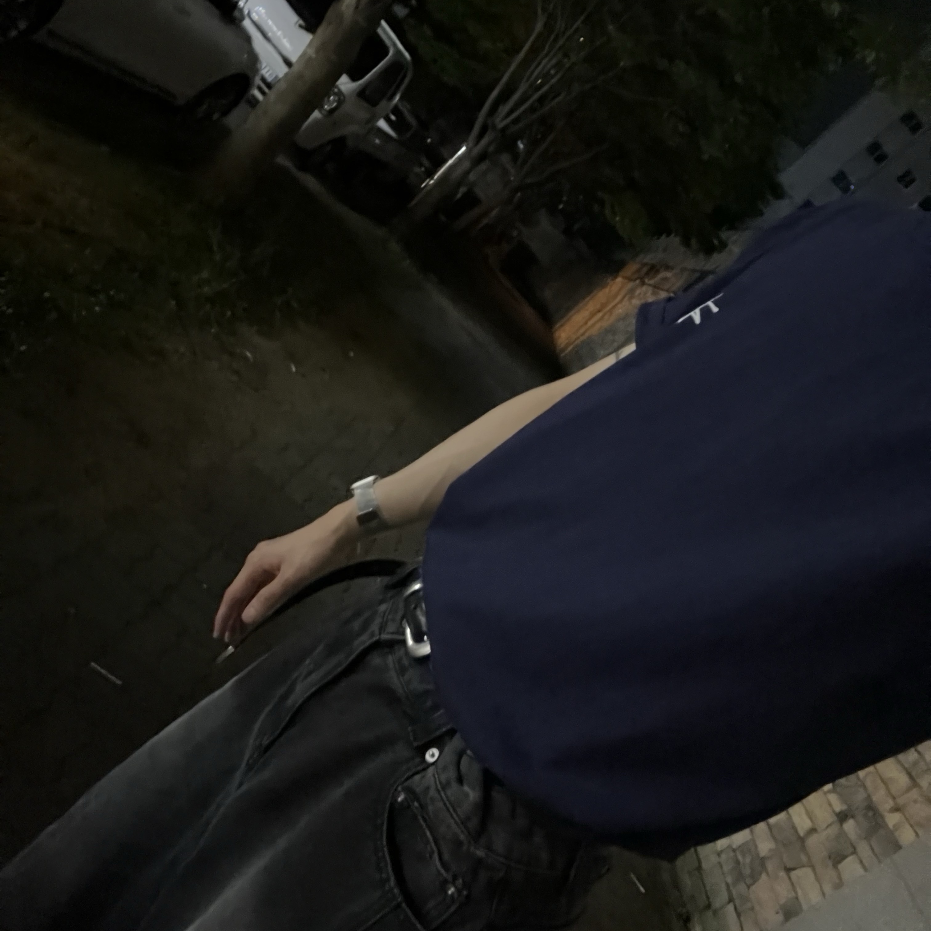 Stussy Basic Stussy T-Shirt Navy 2022, Our Legacy Belt 2cm Leather Black 착용 스타일 - 2