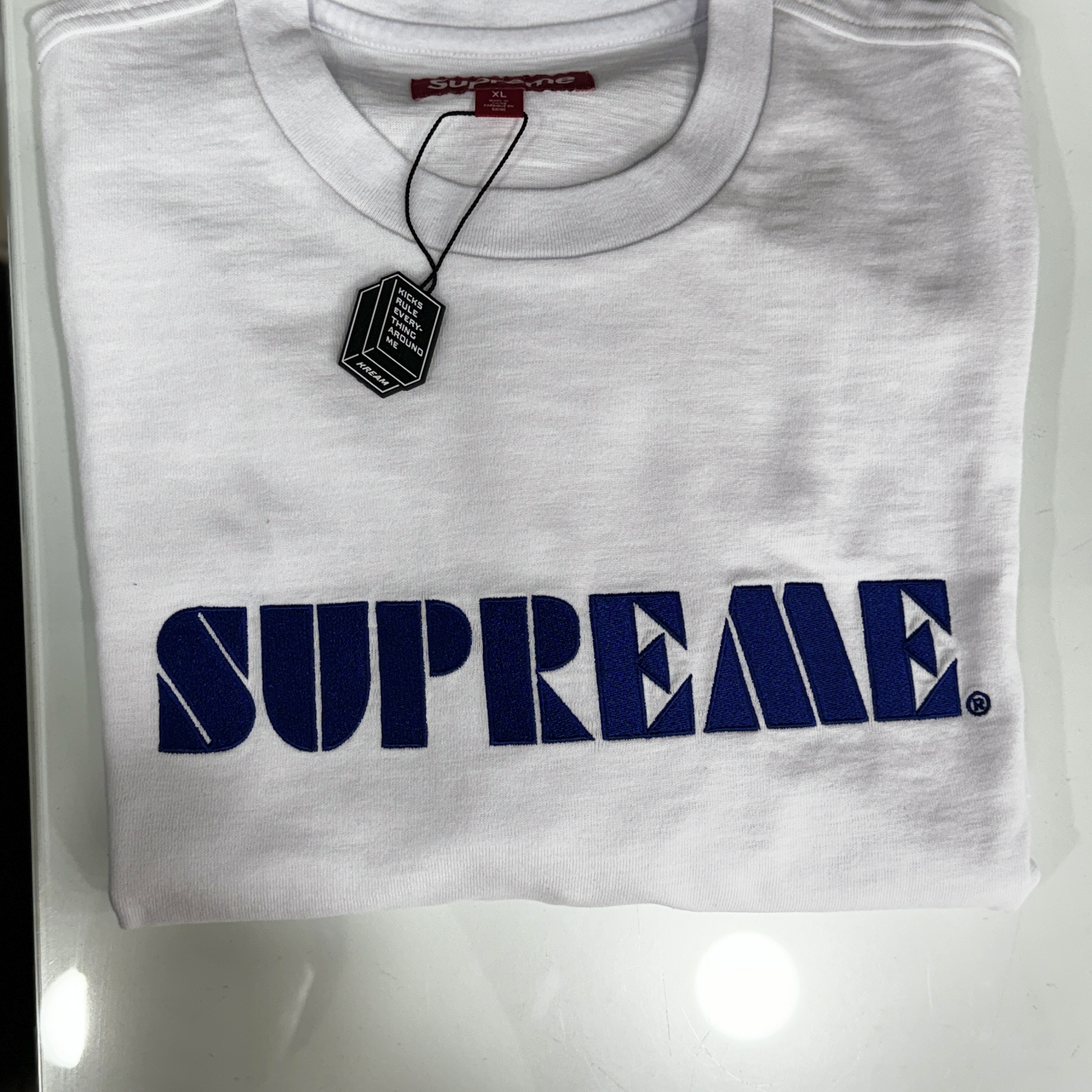 Supreme Stencil Embroidered S/S Top White - 24SS 착용 스타일 - 1