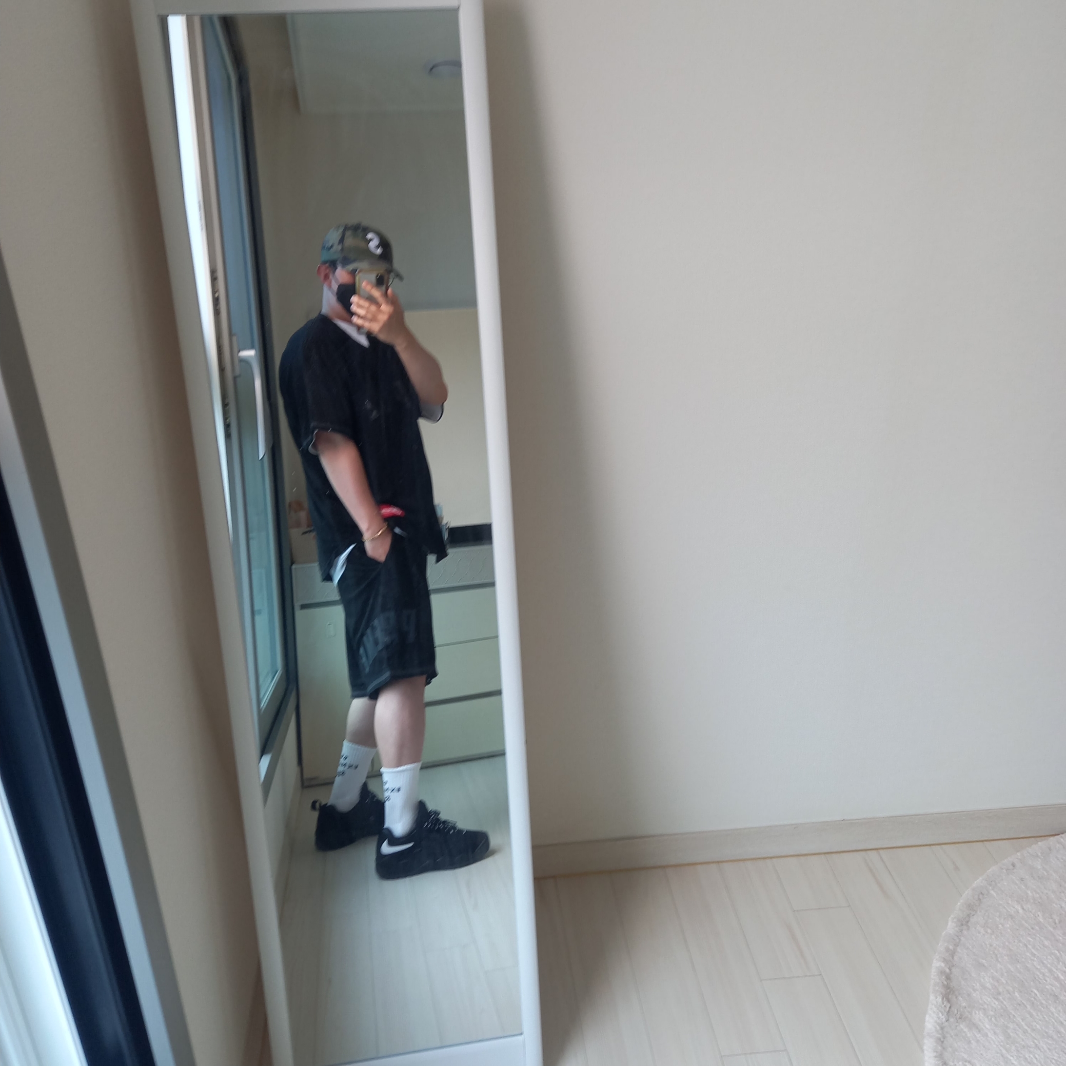 Supreme Seersucker S Logo 6-Panel Woodland Camo - 24SS, Supreme Ultrasuede Mesh Baseball Jersey Black - 24SS 착용 스타일 - 4