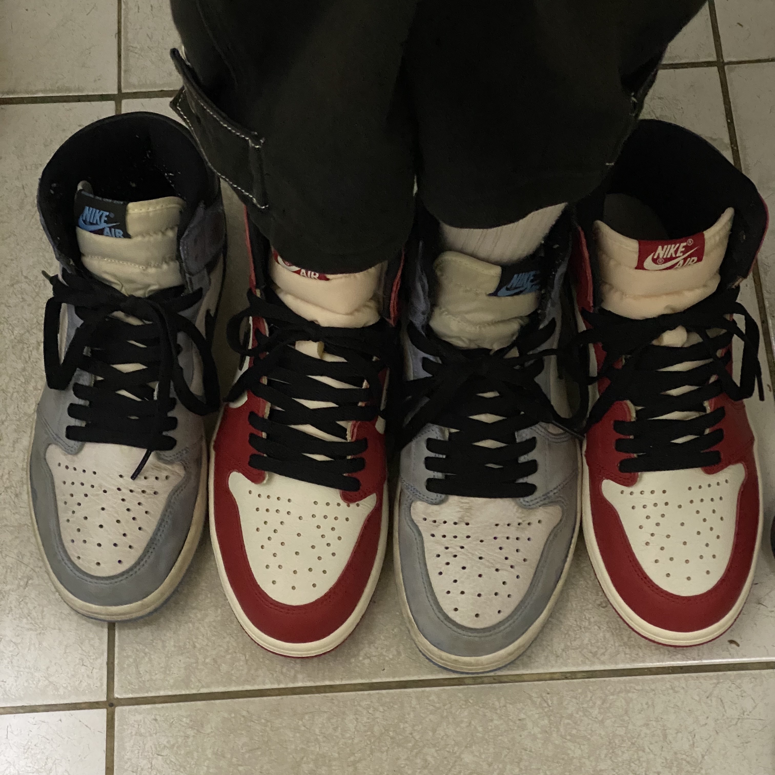 Jordan 1 Retro High OG Chicago 2022, Jordan 1 Retro High OG University Blue 착용 스타일 - 4