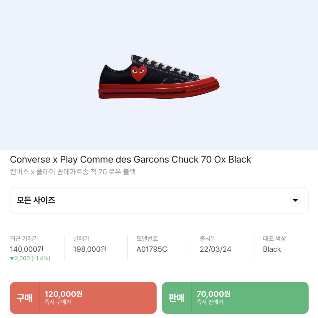 Converse x Play Comme des Garcons Chuck 70 Ox Black 착용 스타일 - 2