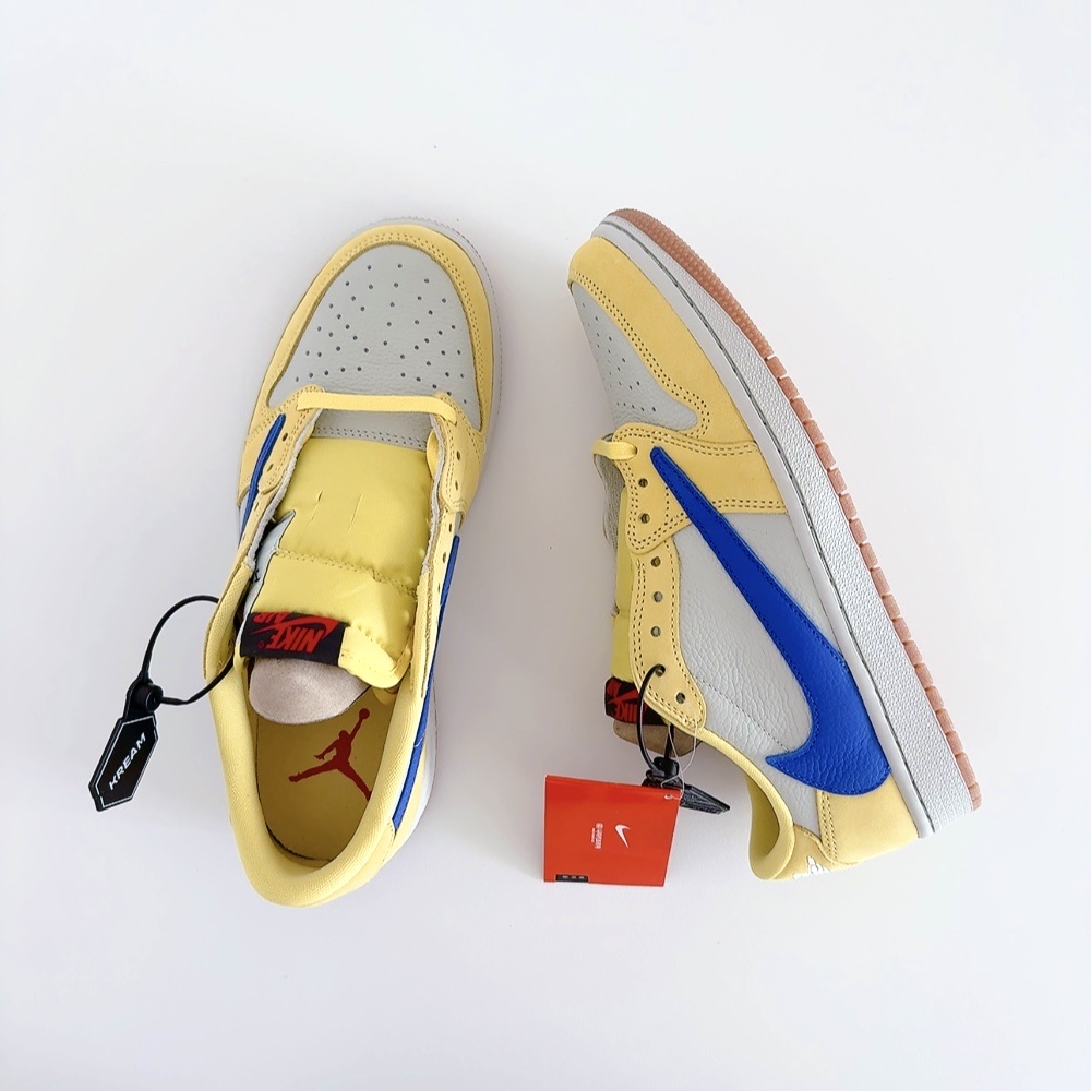 (W) Jordan 1 x Travis Scott Retro Low OG SP Canary 착용 스타일 - 1