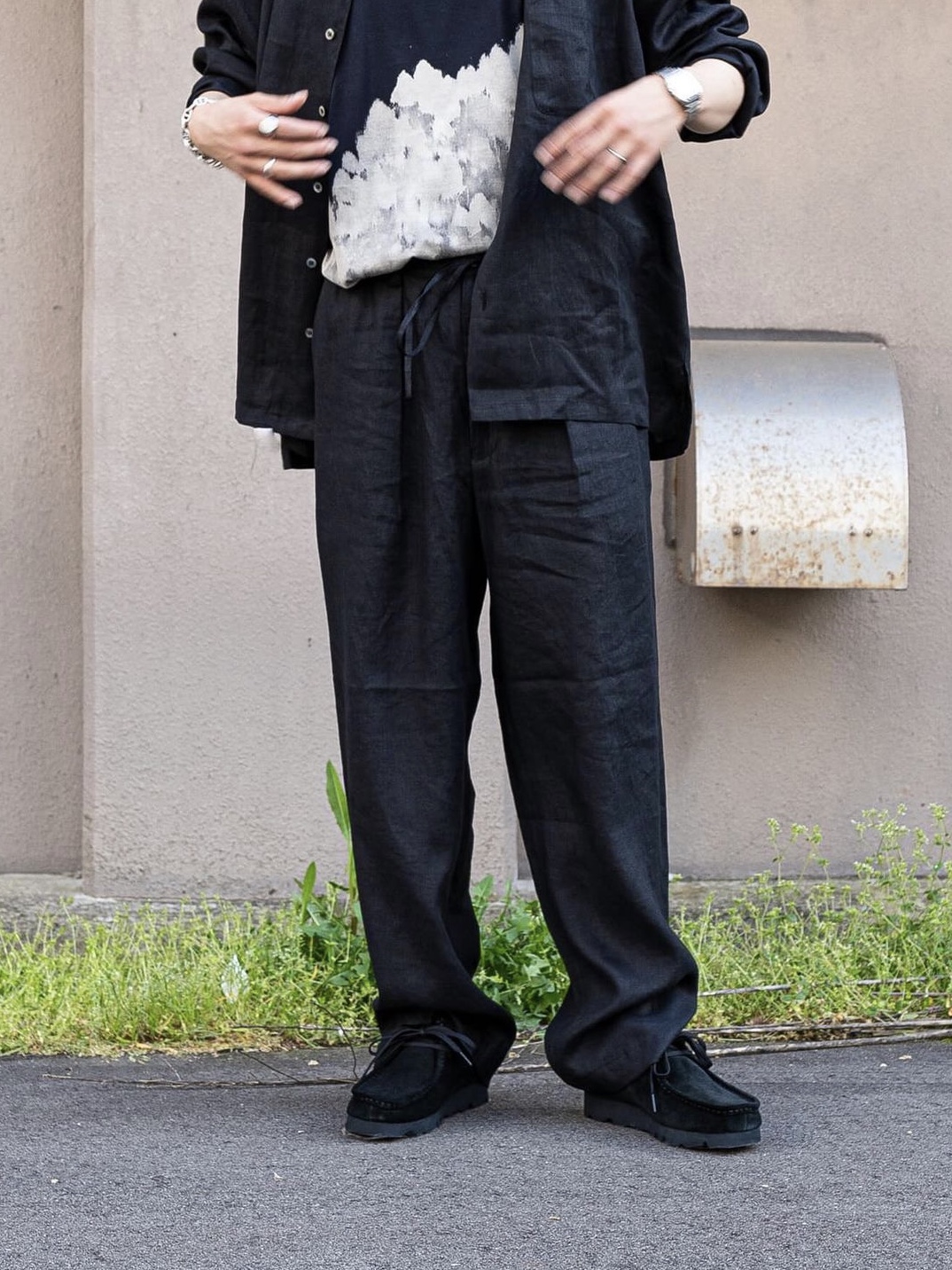 Markaware Comfort Fit Tee Cloudy Bleaching 착용 스타일 - 4