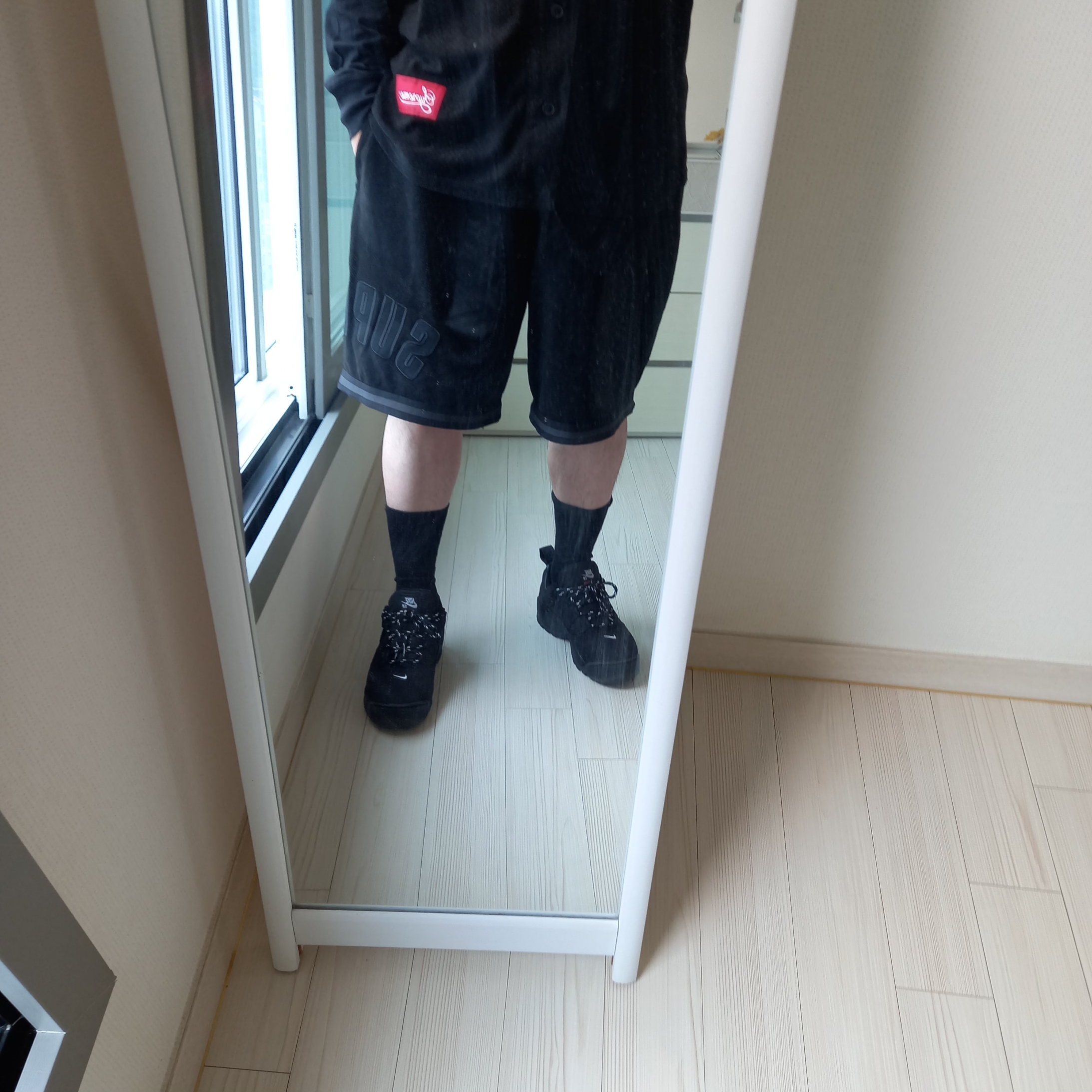 Supreme Seersucker S Logo 6-Panel Black - 24SS, Supreme Ultrasuede Mesh Baseball Jersey Black - 24SS 착용 스타일 - 7