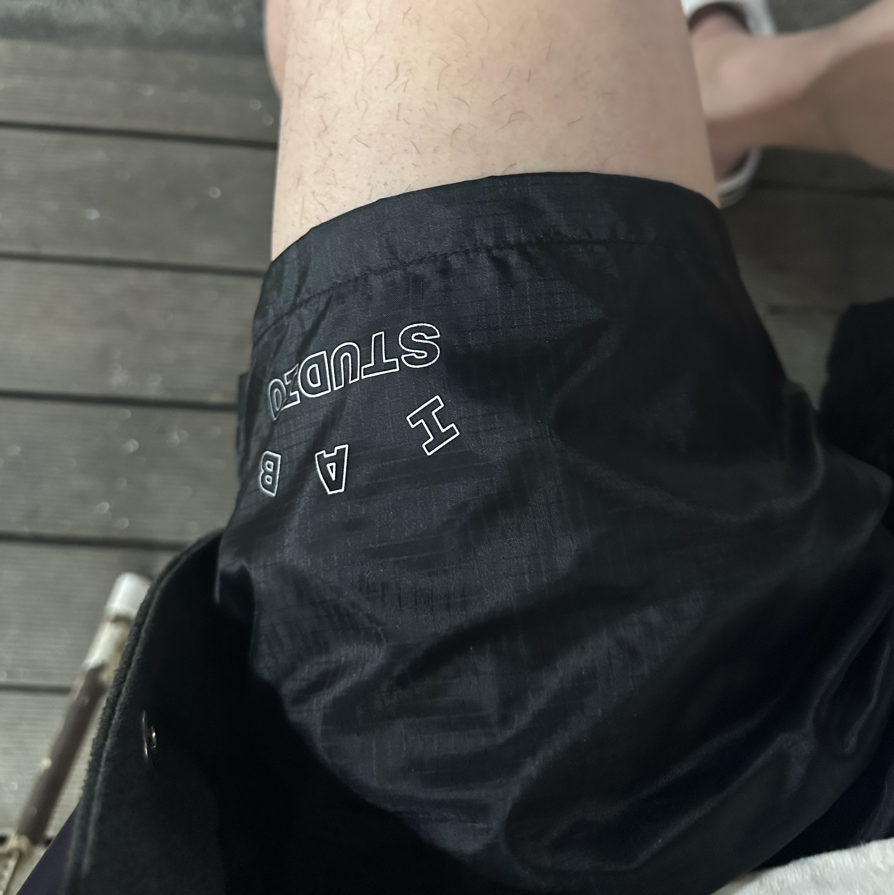 IAB Studio Ripstop Shorts Black 착용 스타일