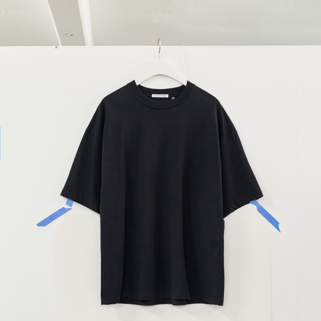 Polyteru Human Index Human Regular 1/2 T-Shirt Dyed Blue, Polyteru 1011 Fatigue Sweatpants 1.2v Bleached Black 착용 스타일 - 3