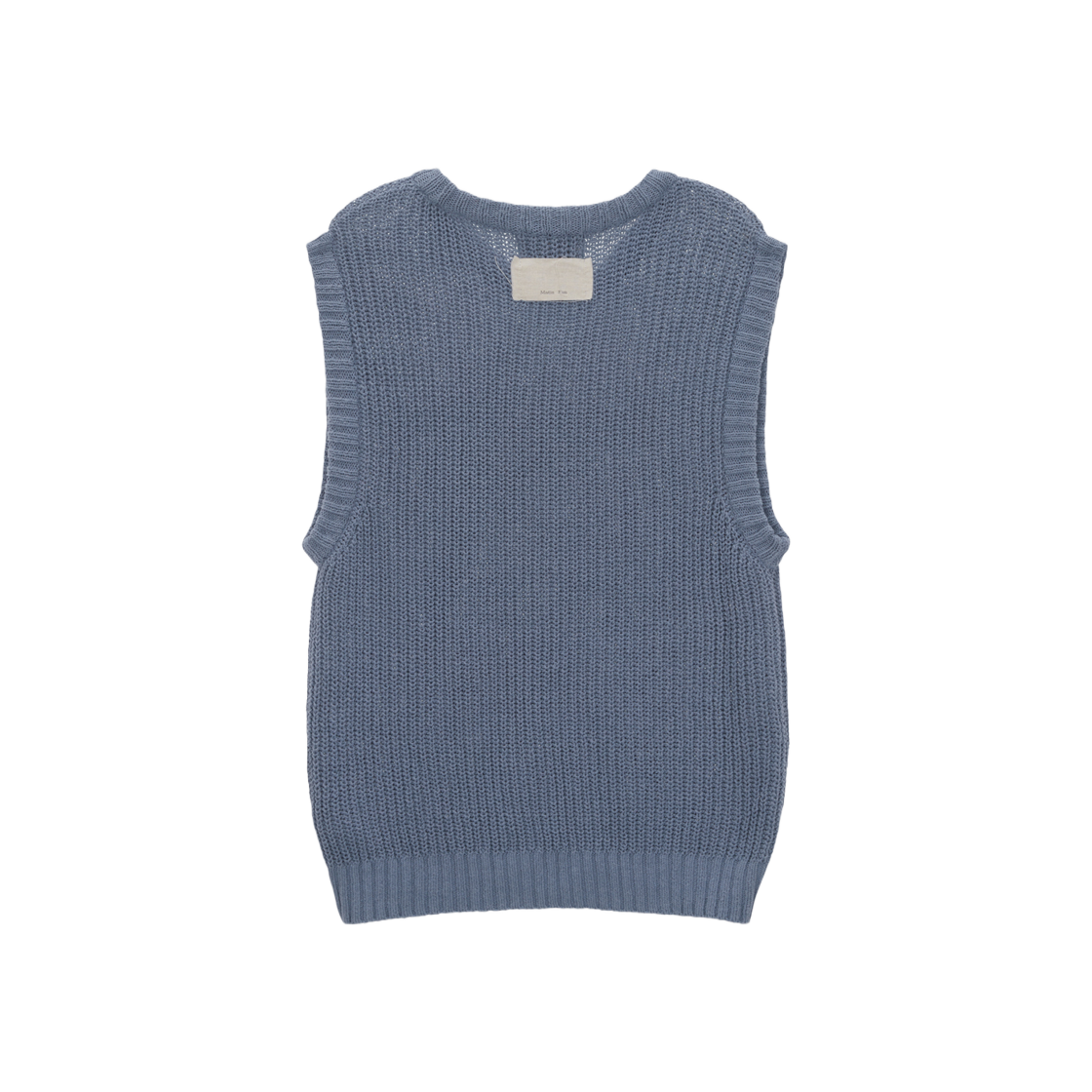 Matin Kim Big Logo Knit Vest Blue 상세 이미지 2