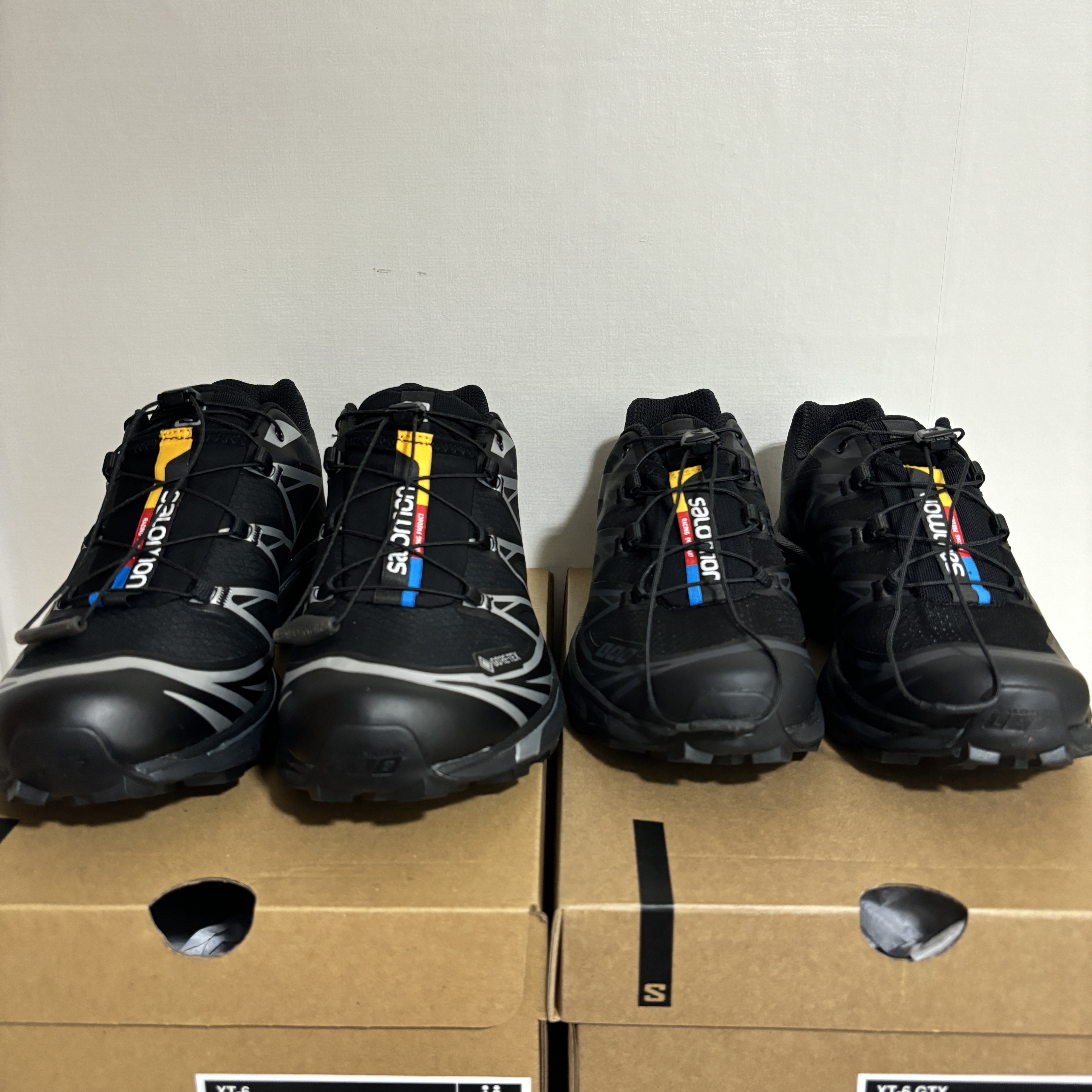 Salomon XT-6 GTX Black Silver, Salomon XT-6 ADV Black 착용 스타일 - 1