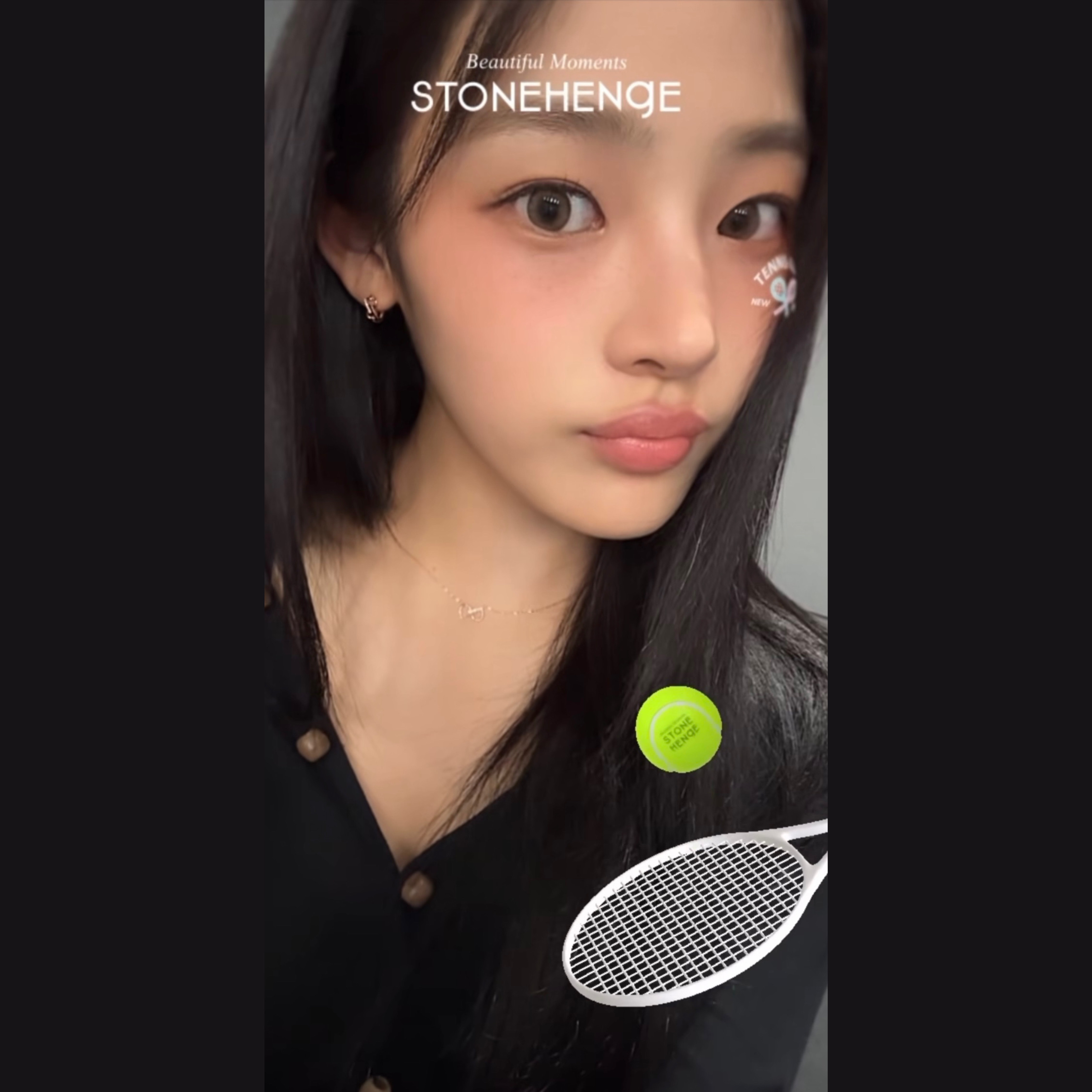 베이스레인지 우먼 타브 가디건 블랙 착용 스타일 - 2