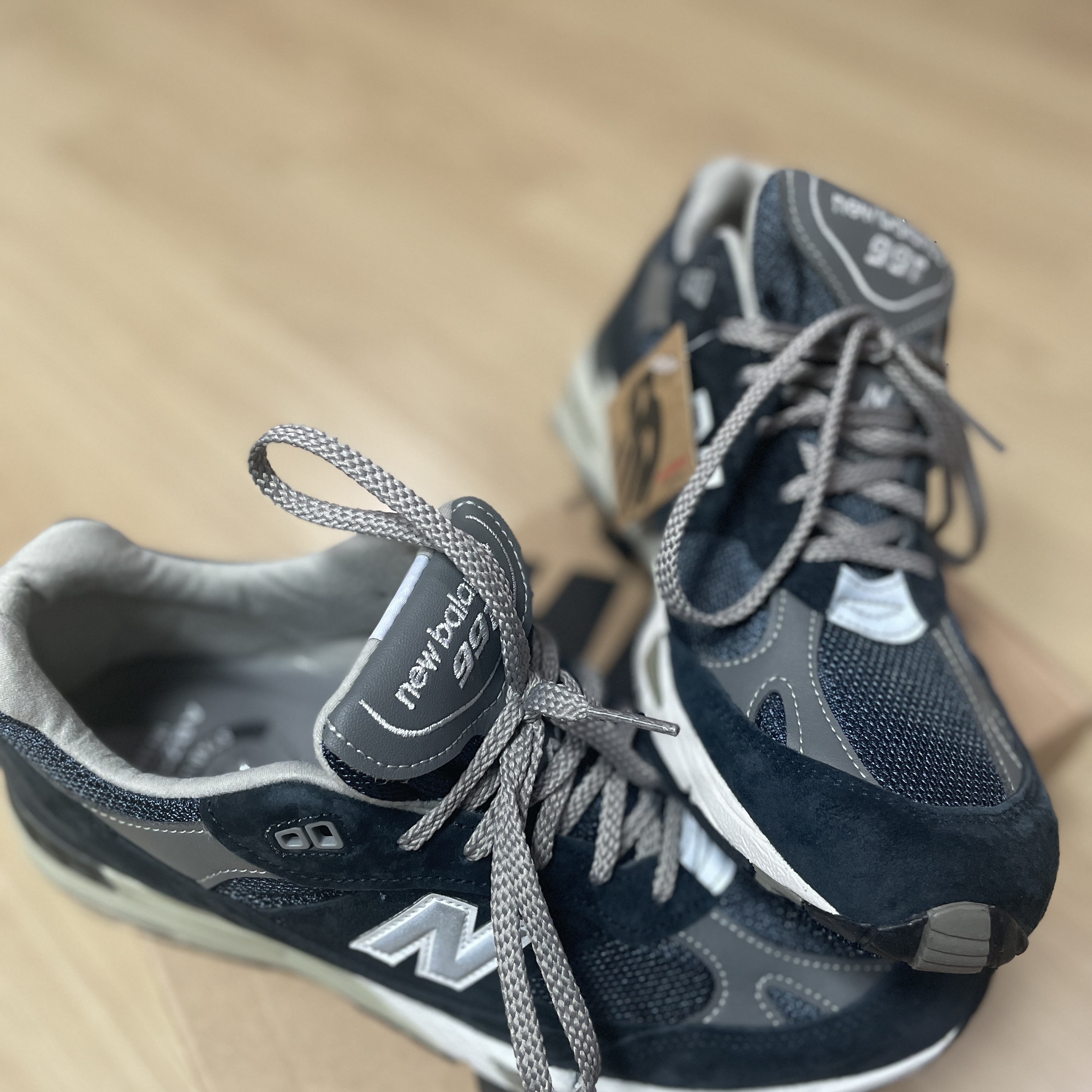 New Balance 991 Made in UK Navy 착용 스타일 - 1