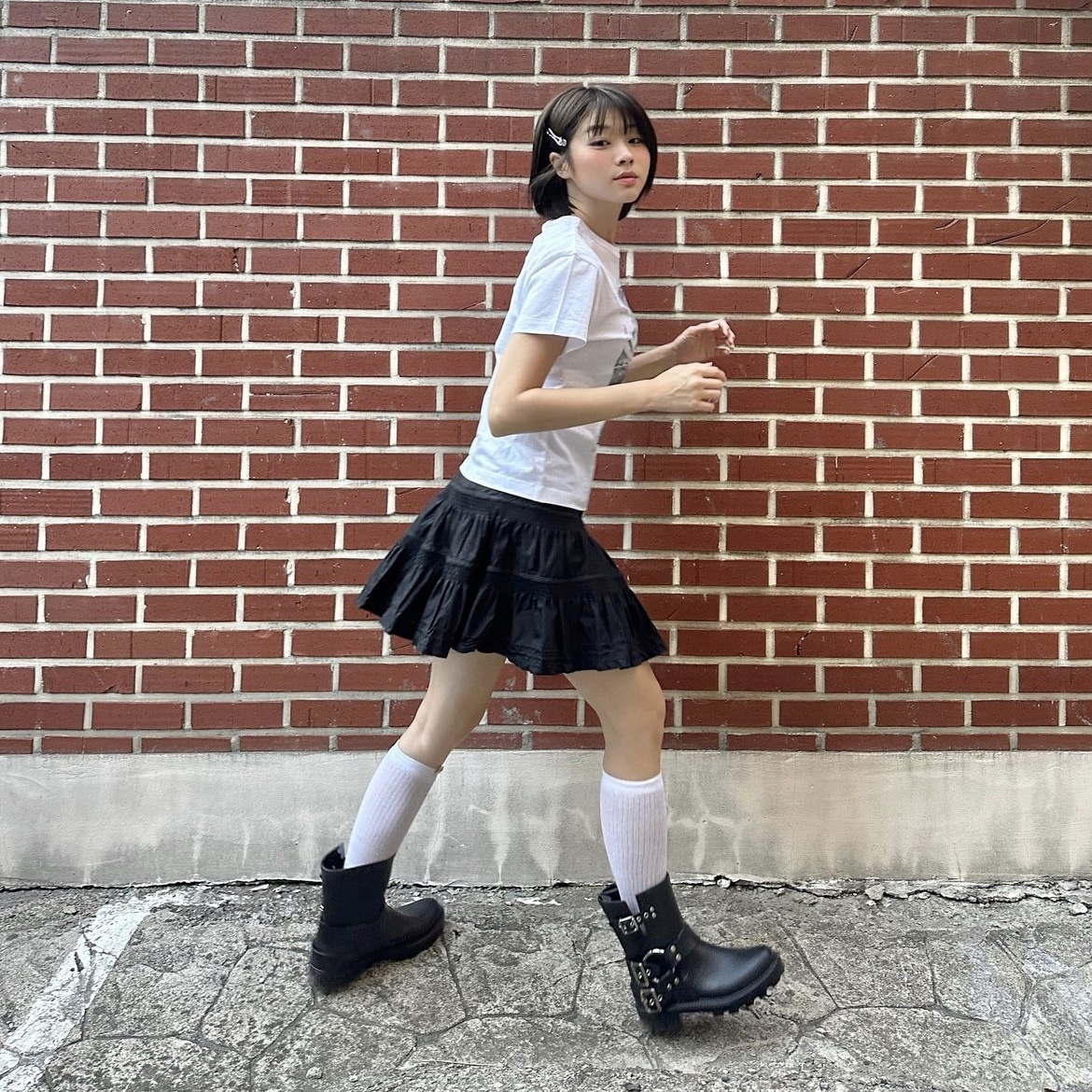 Mardi Mercredi Les Pompes Women Wild Rain Boots Long Black 착용 스타일