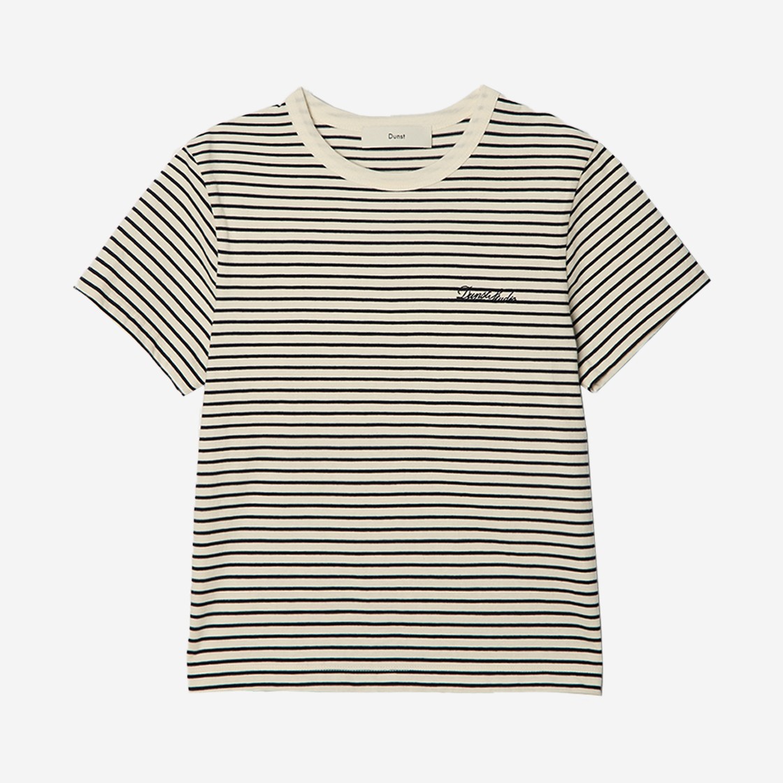 Dunst Essential Stripe Logo T-Shirt Cream Navy Stripe 상세 이미지 1